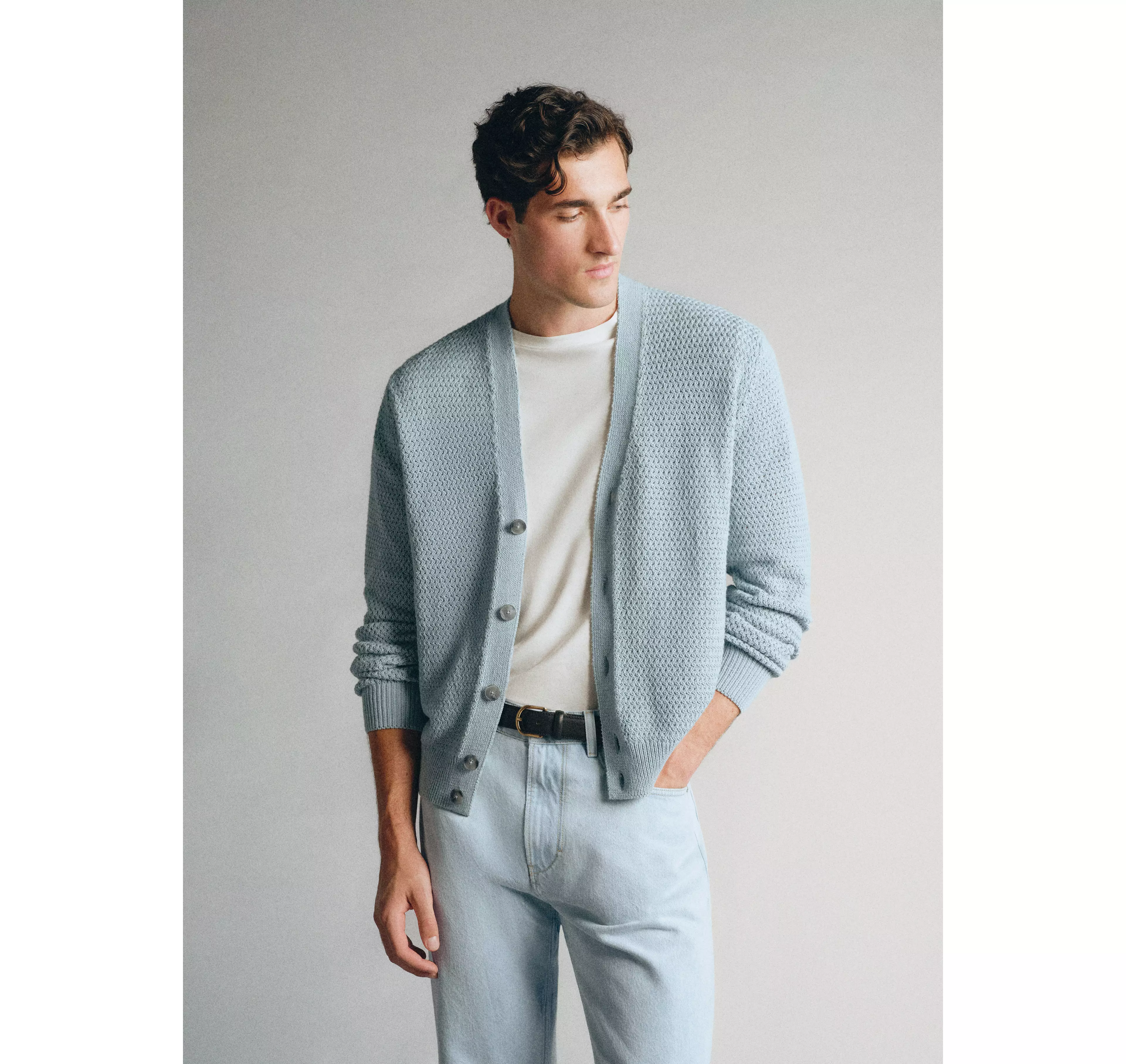 Кардиган из 100% хлопка с узором — Mango