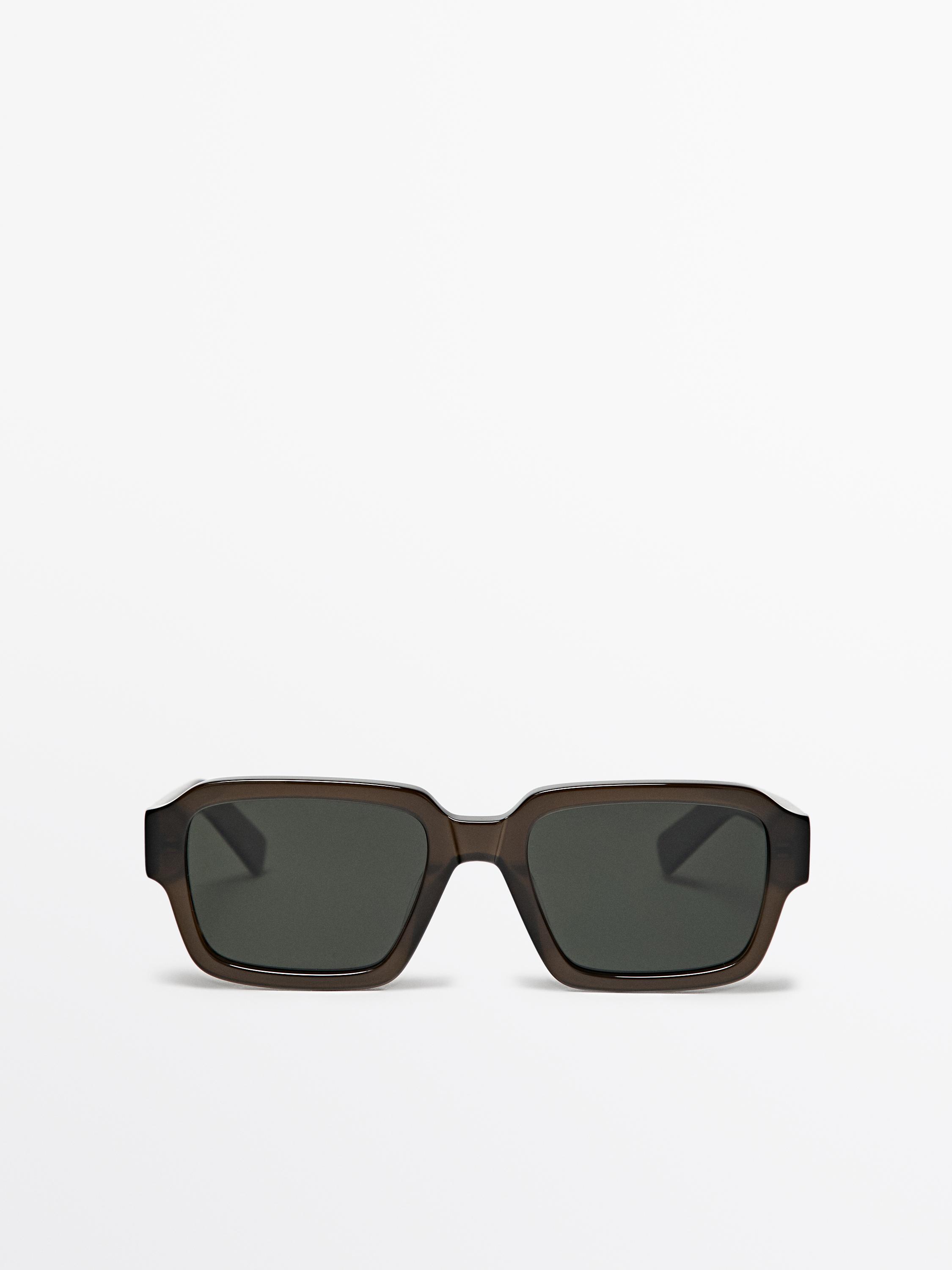 Солнцезащитные очки в прямоугольной оправе — Massimo Dutti