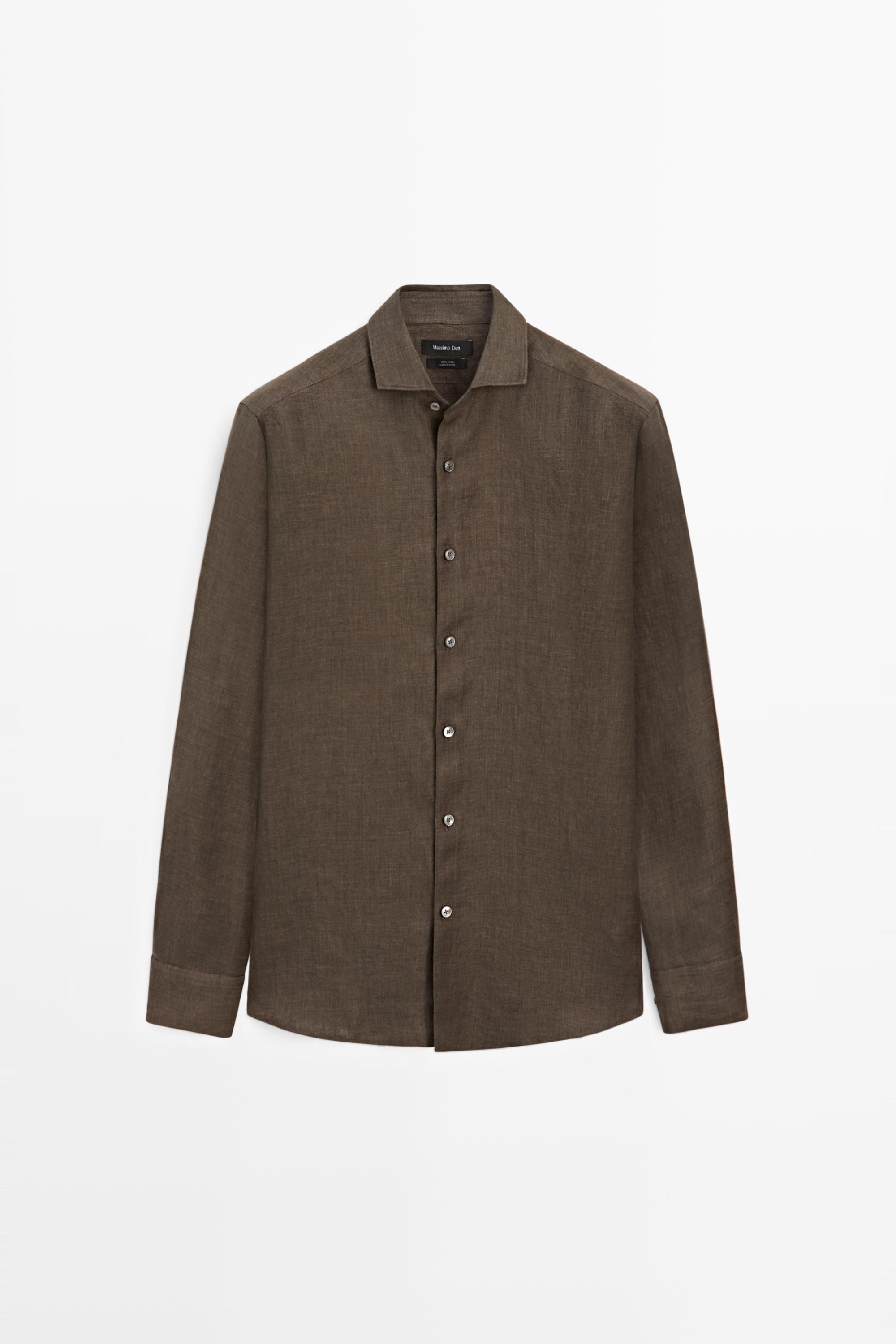 Рубашка из 100% льна — Massimo Dutti