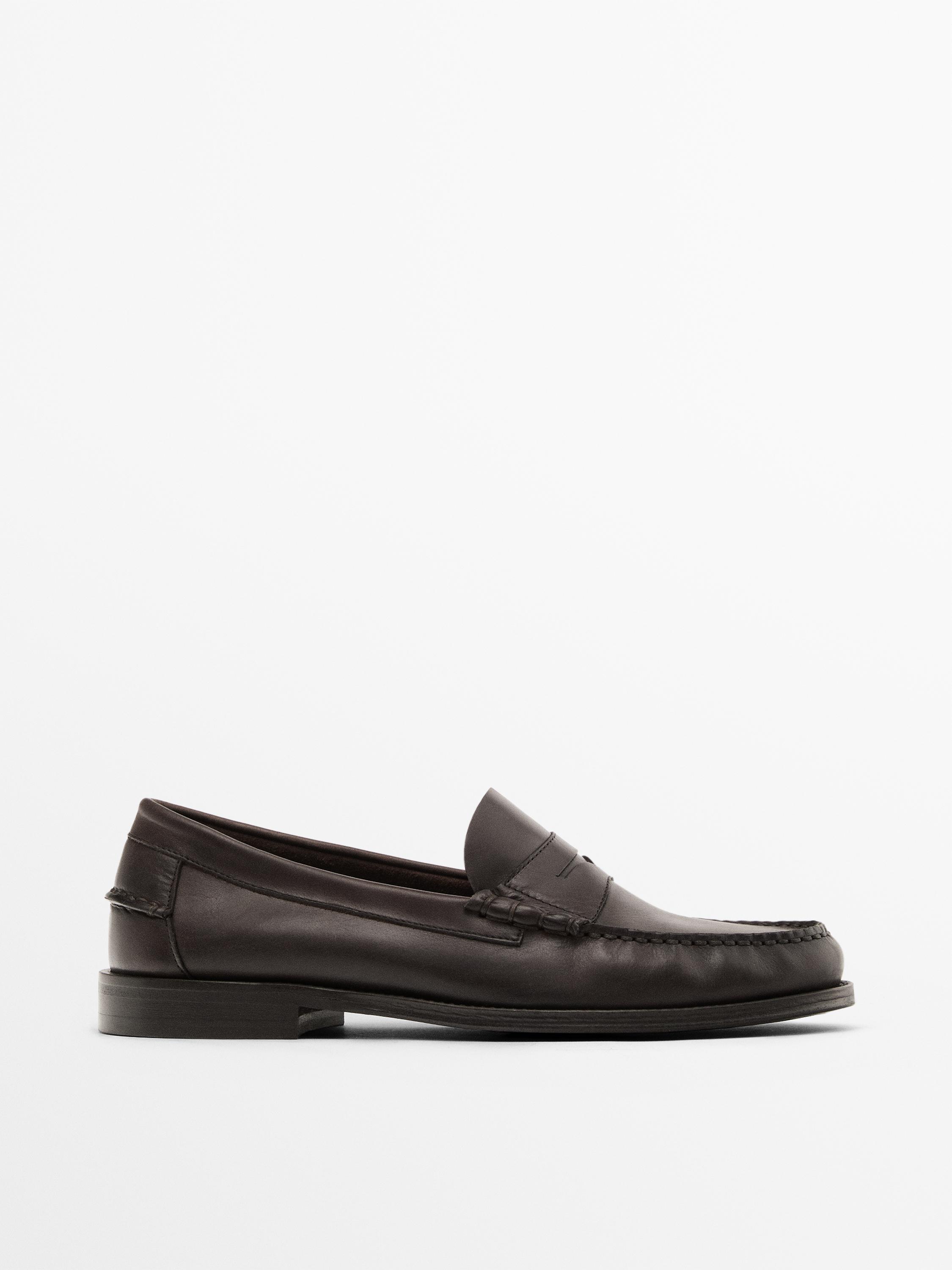 Мягкие лоферы из промасленной кожи — Massimo Dutti