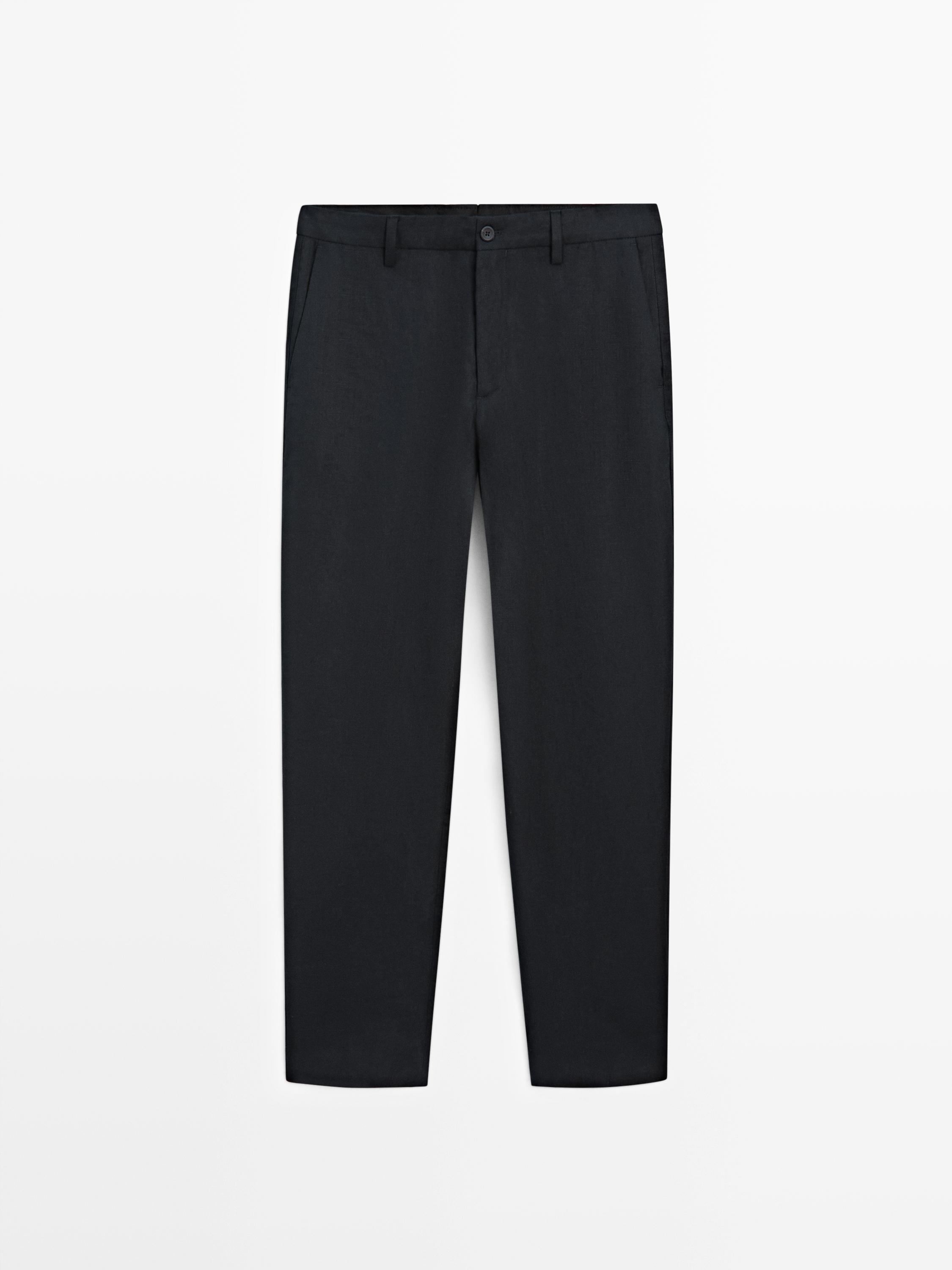 Льняные костюмные брюки — Massimo Dutti