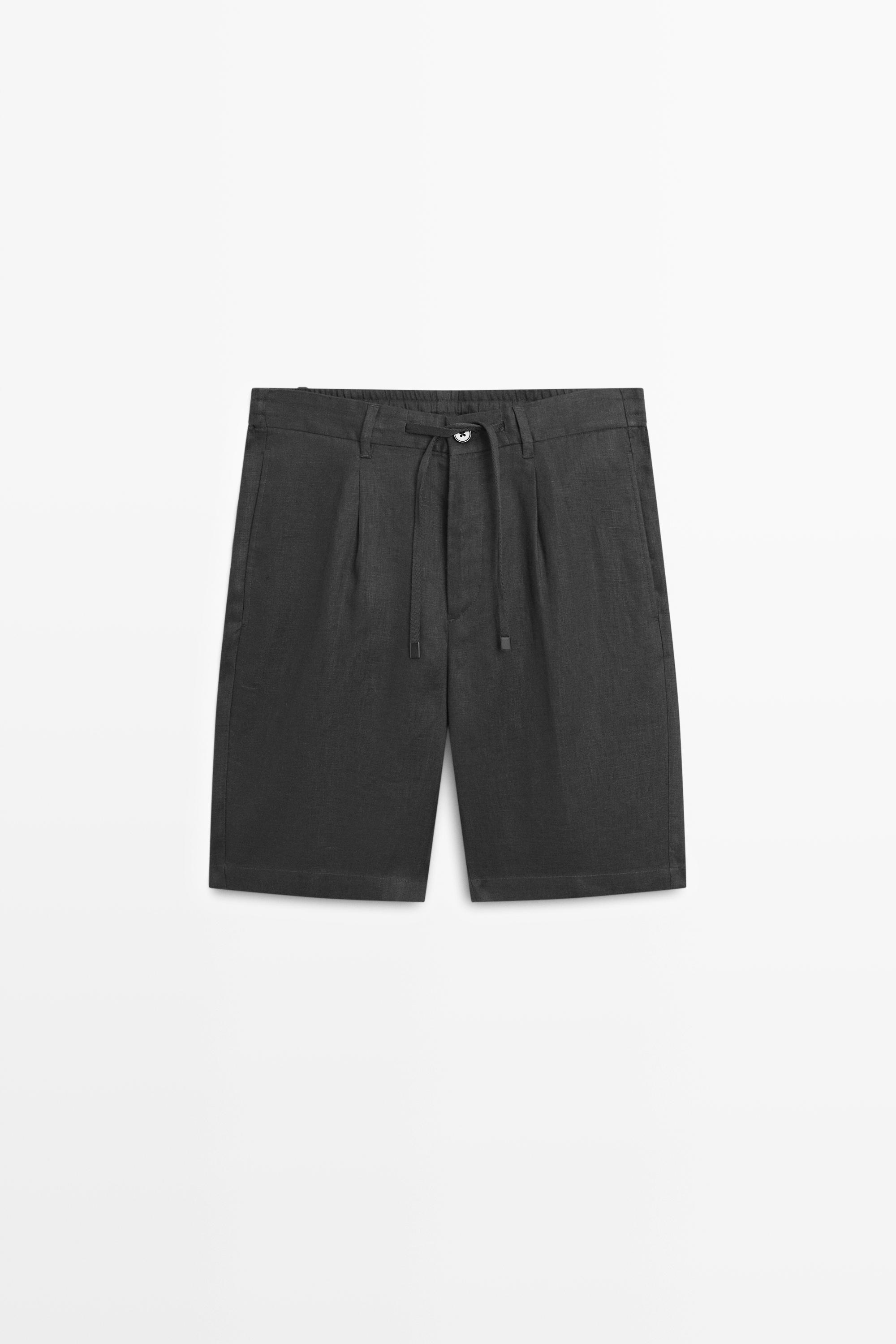 Льняные шорты бермуды — Massimo Dutti