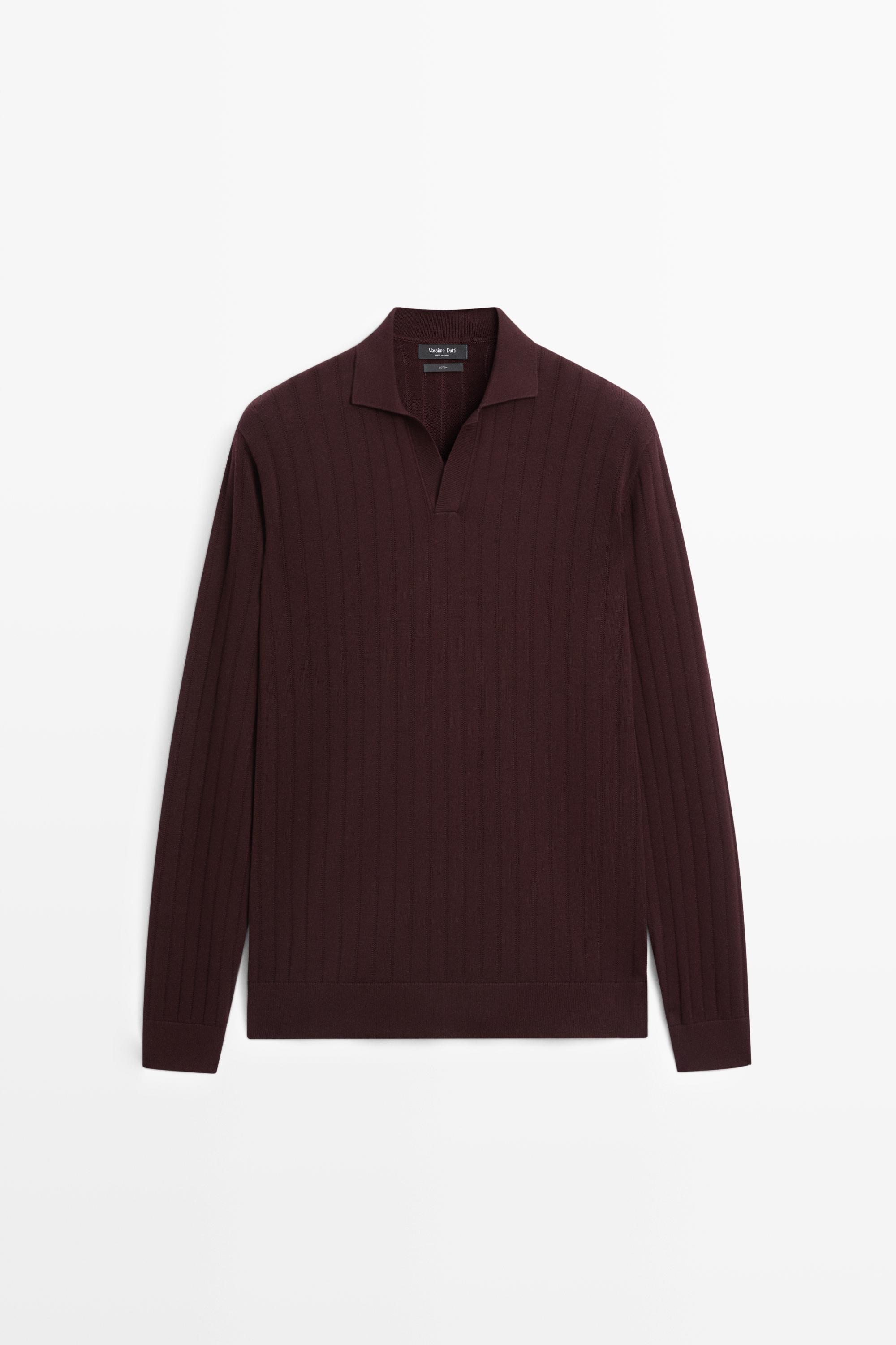 Свитер из 100% хлопка с воротником поло — Massimo Dutti