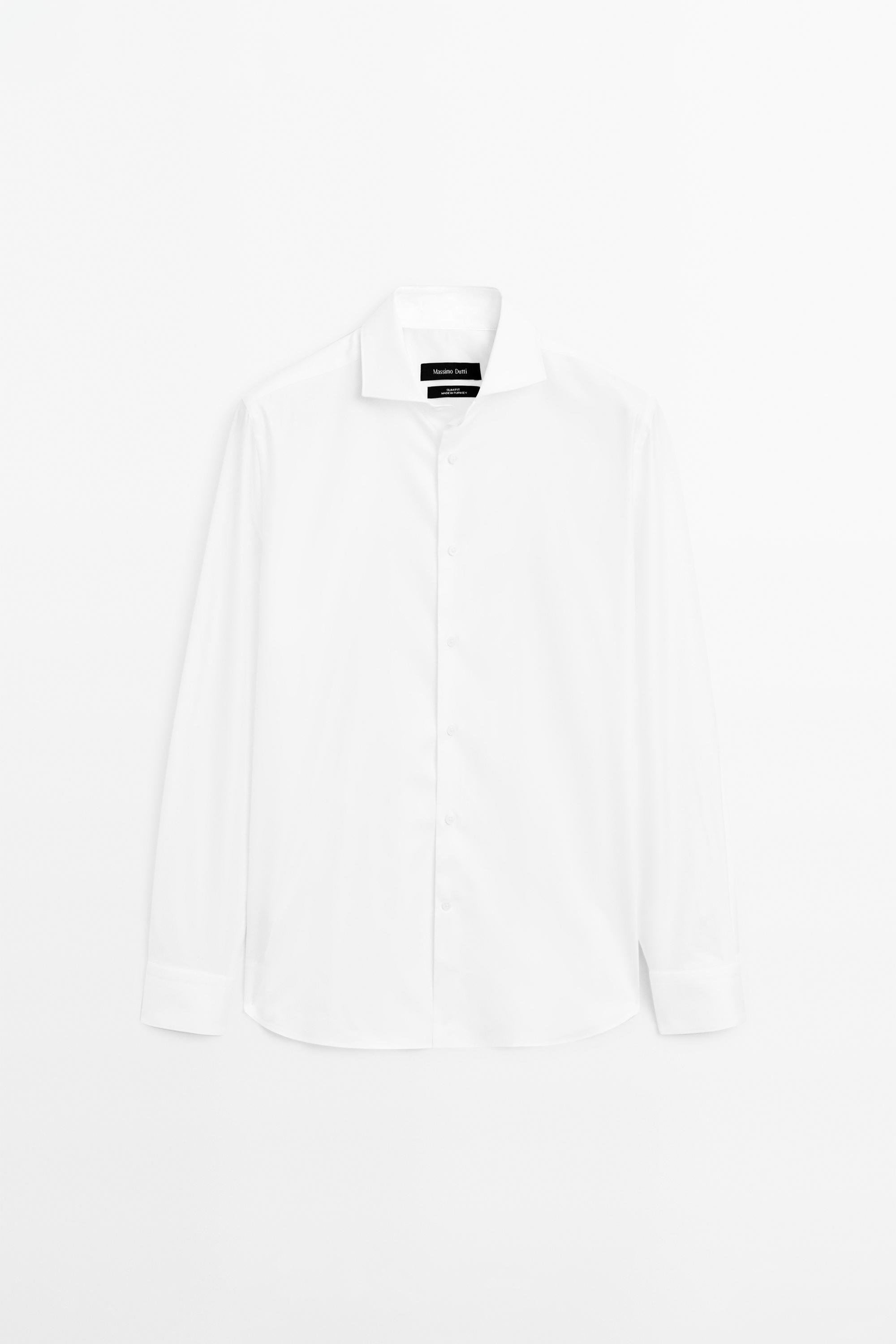 Рубашка зауженного кроя из 100% хлопка — Massimo Dutti