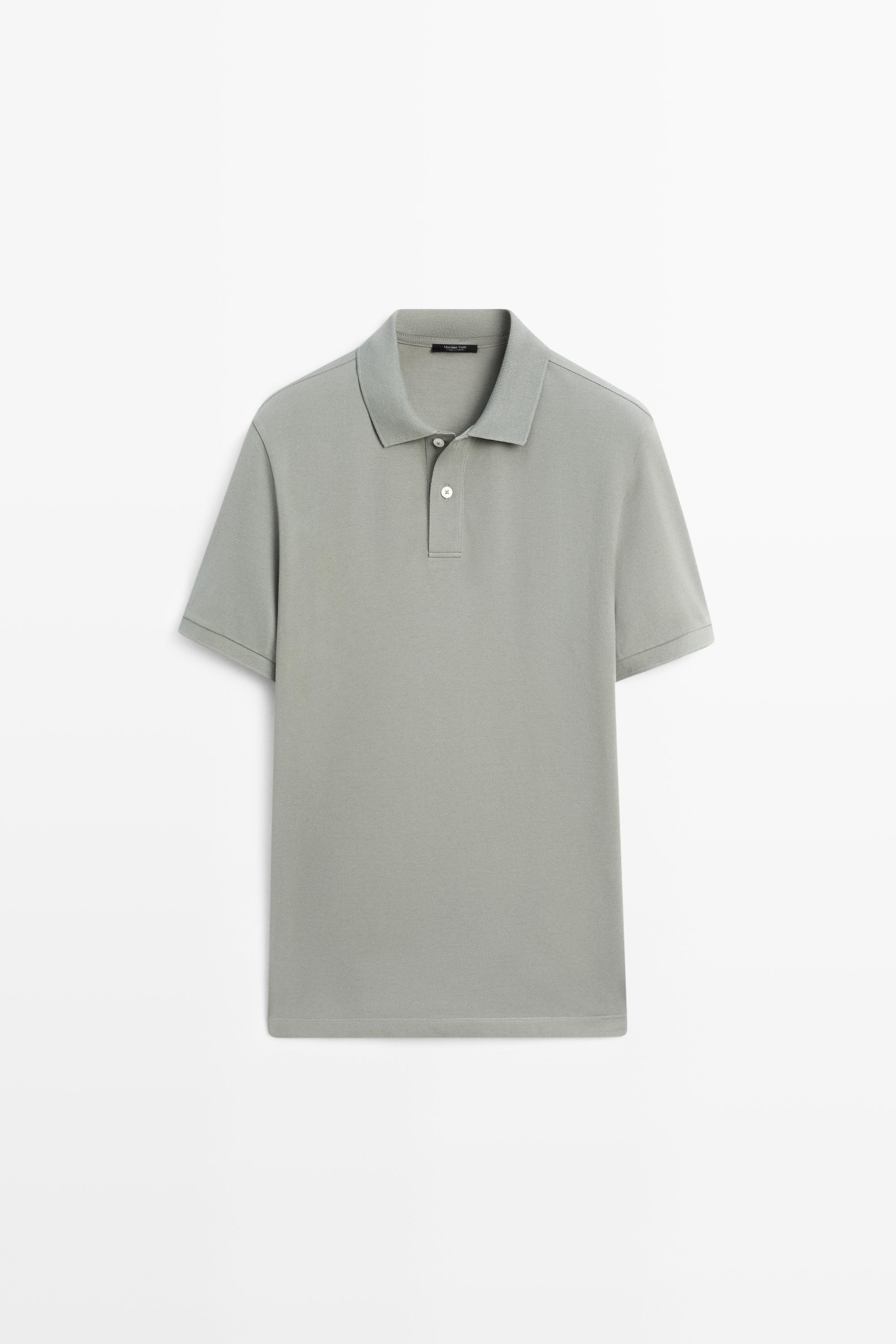 Поло из рельефного хлопкового пике — Massimo Dutti