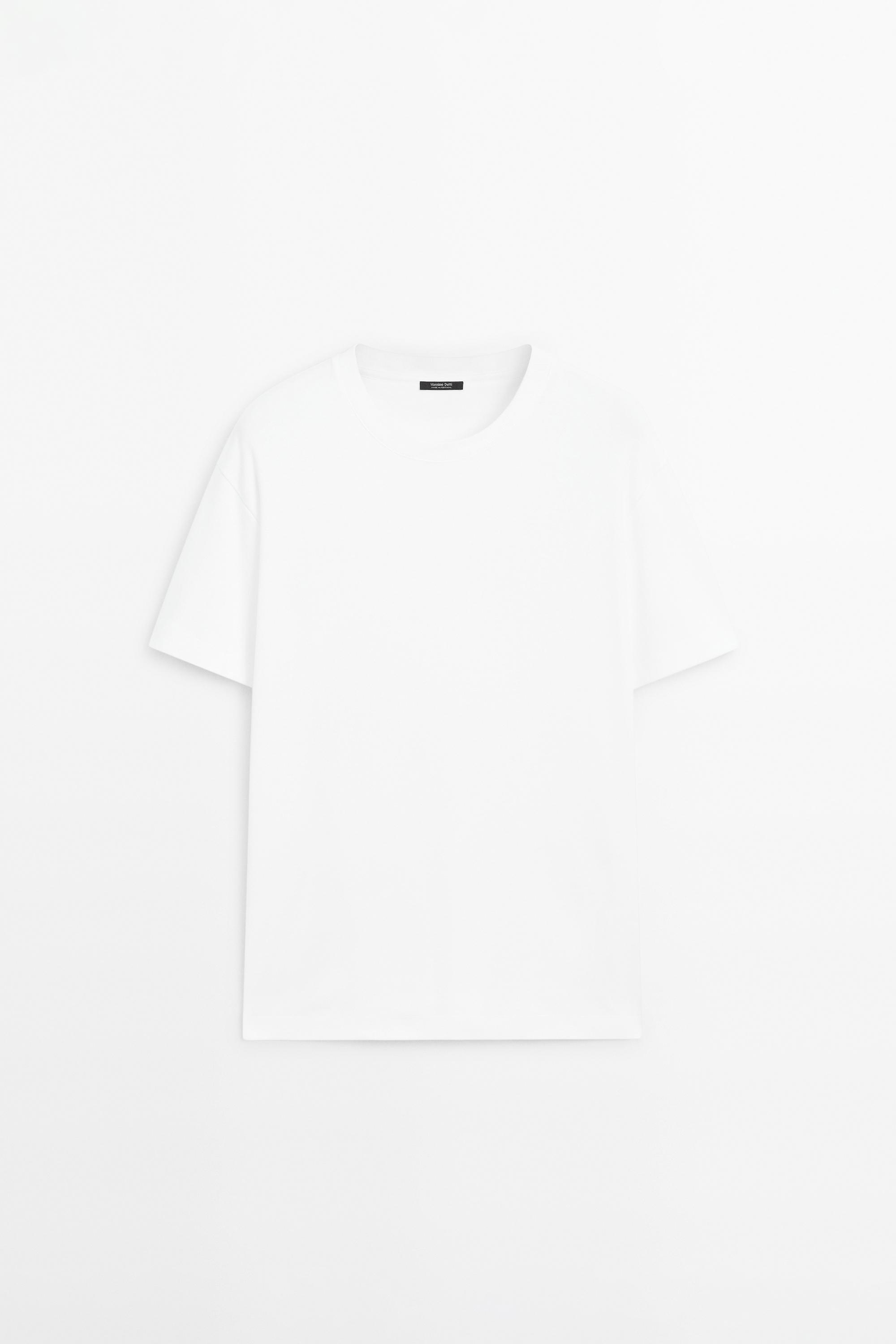 Хлопковая футболка с короткими рукавами — Massimo Dutti