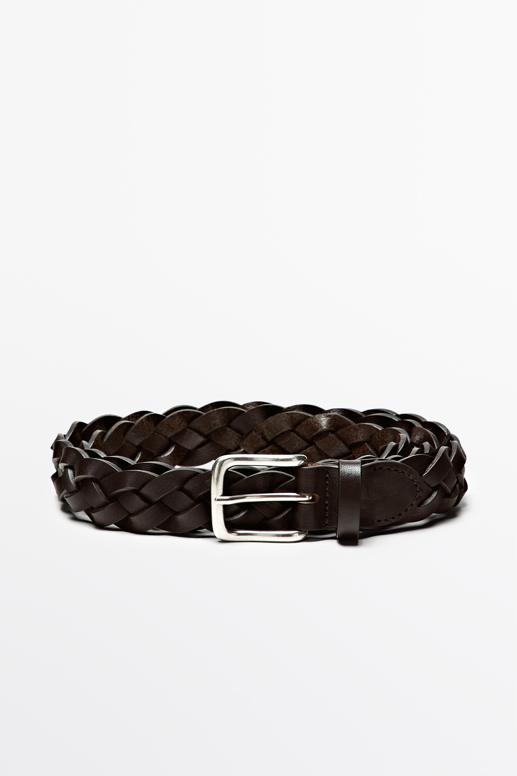 Плетеный ремень из кожи наппа — Massimo Dutti