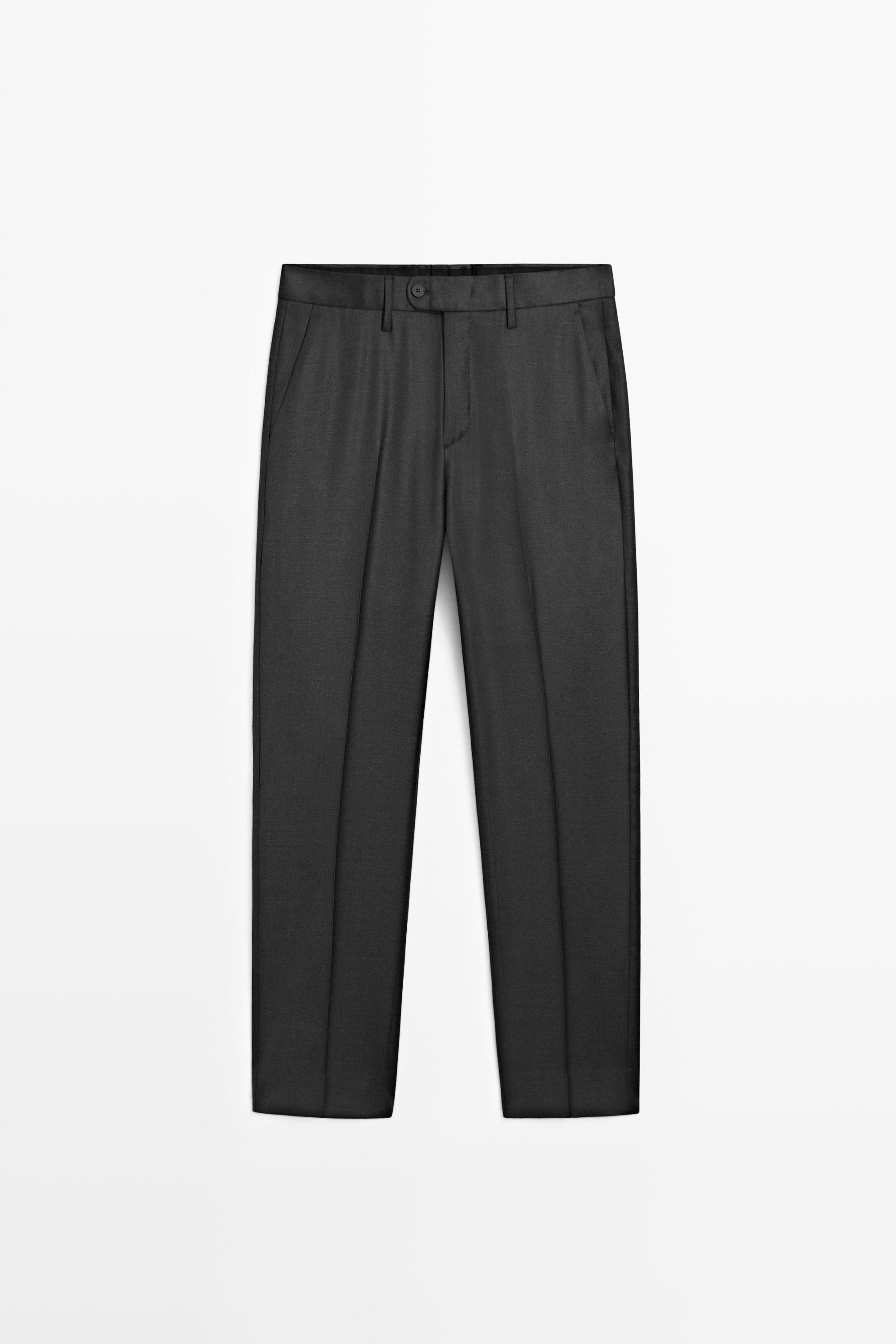 Костюмные брюки из холодной шерсти — Massimo Dutti