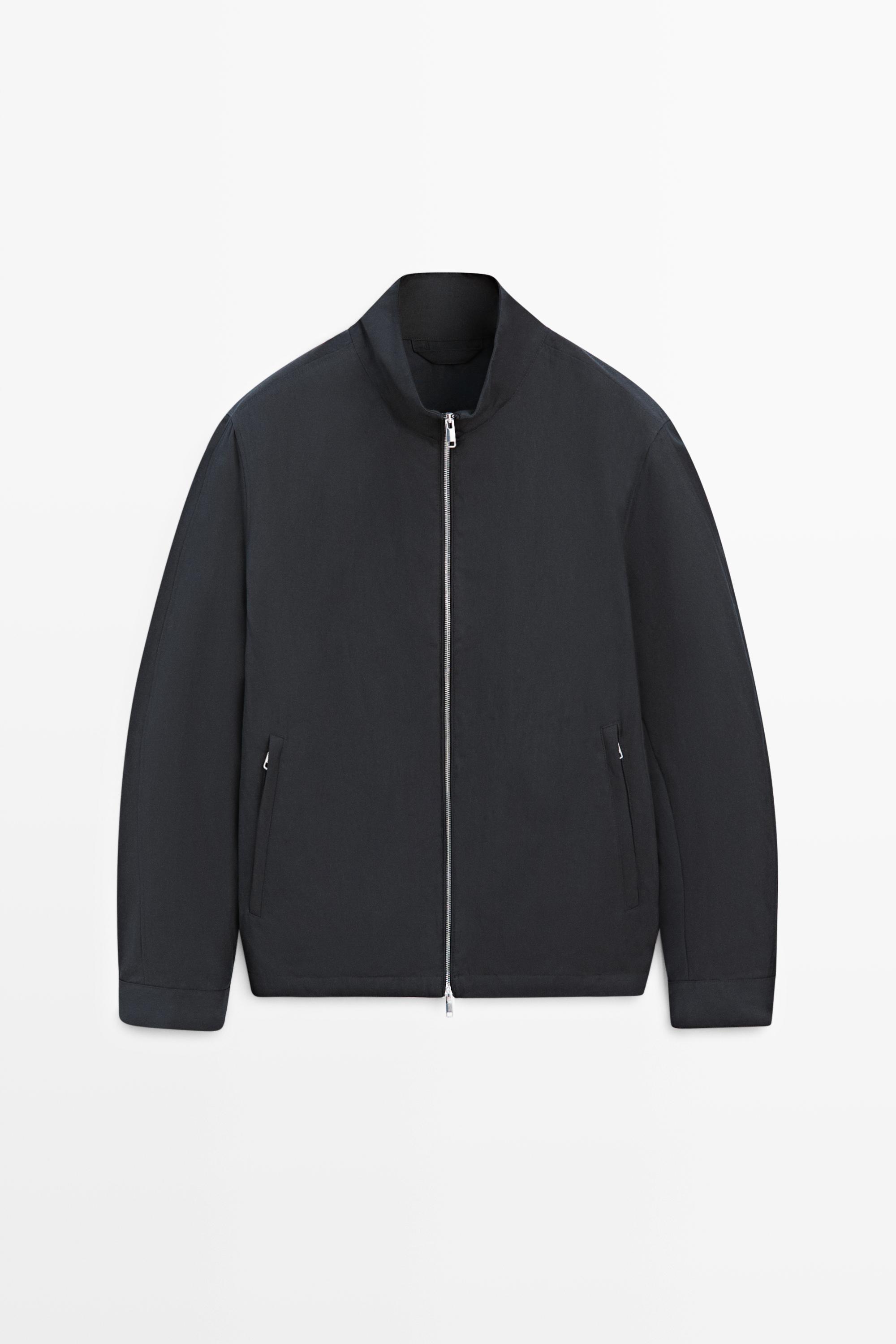Куртка с воротником-стойкой из смесового хлопка — Massimo Dutti