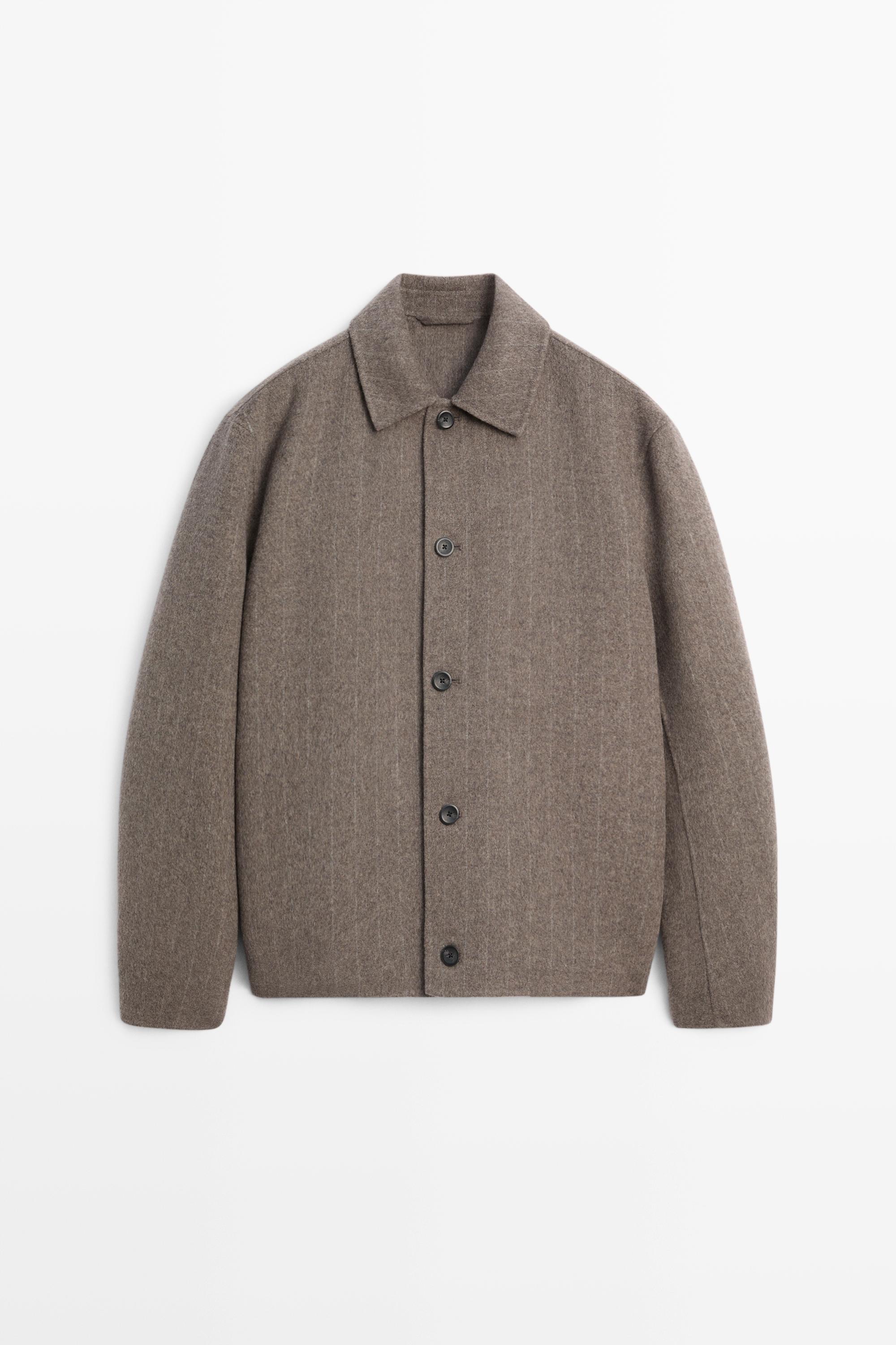 Куртка в полоску из смесовой шерсти — Massimo Dutti