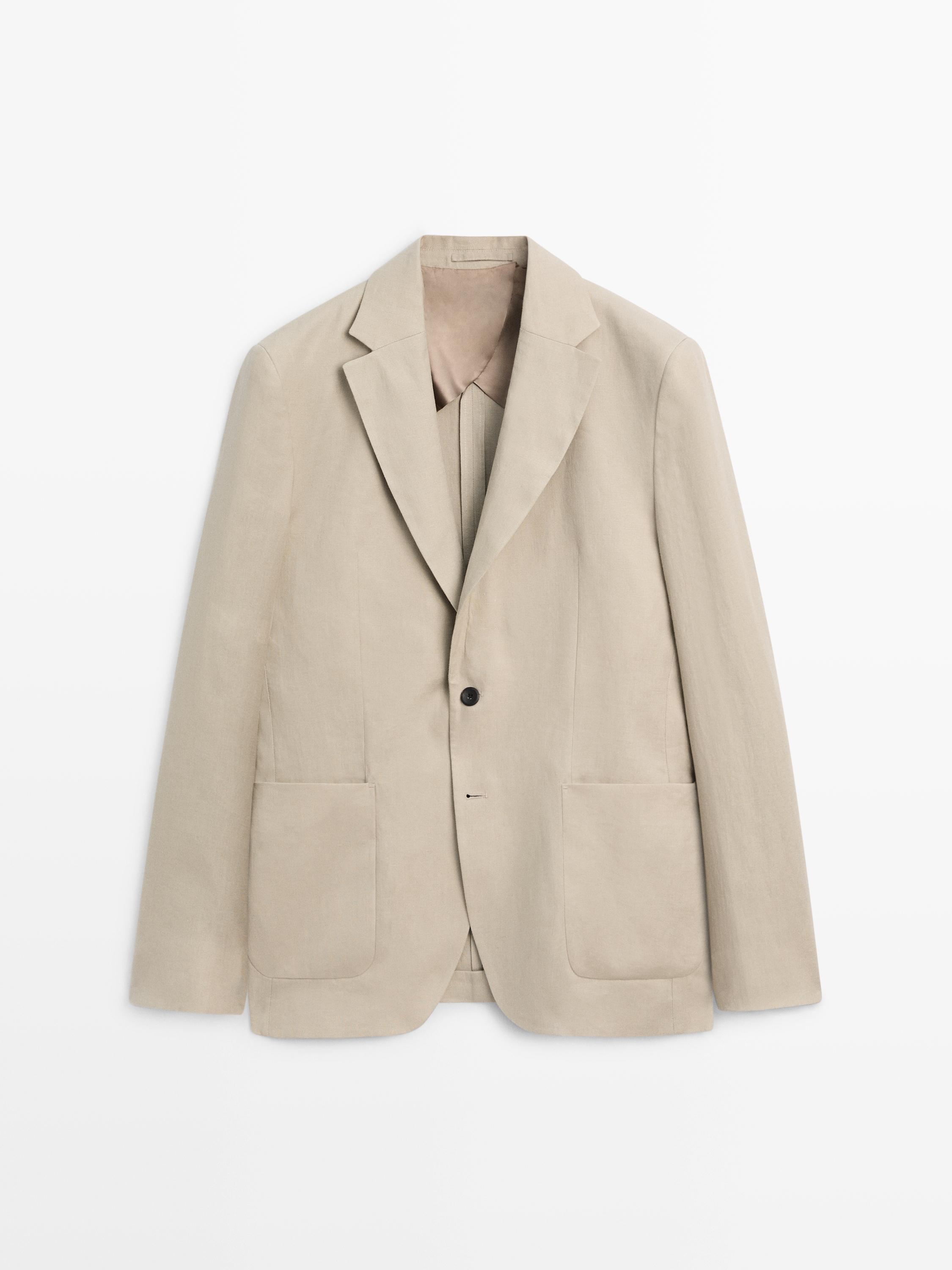 Льняной костюмный пиджак — Massimo Dutti