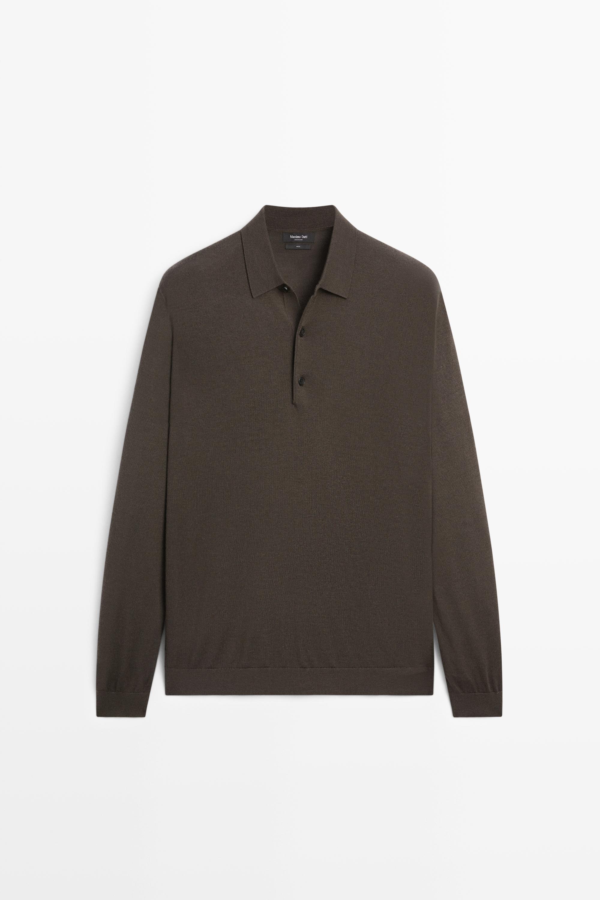 Свитер поло из 100% мериносовой шерсти — Massimo Dutti