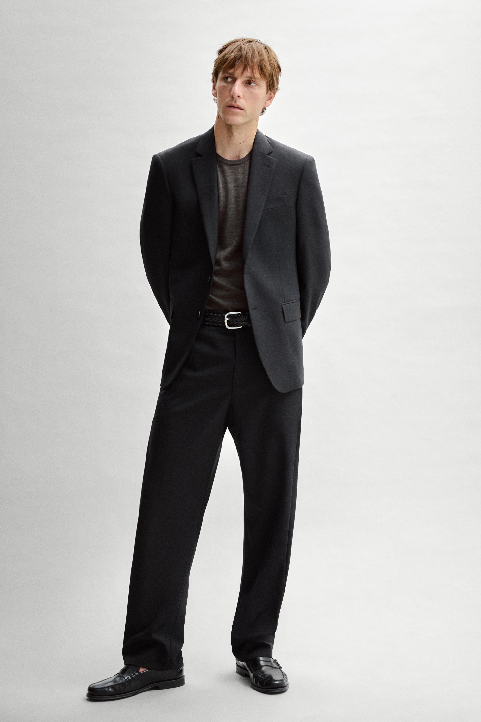 Костюмный пиджак из шерстяной ткани — Massimo Dutti