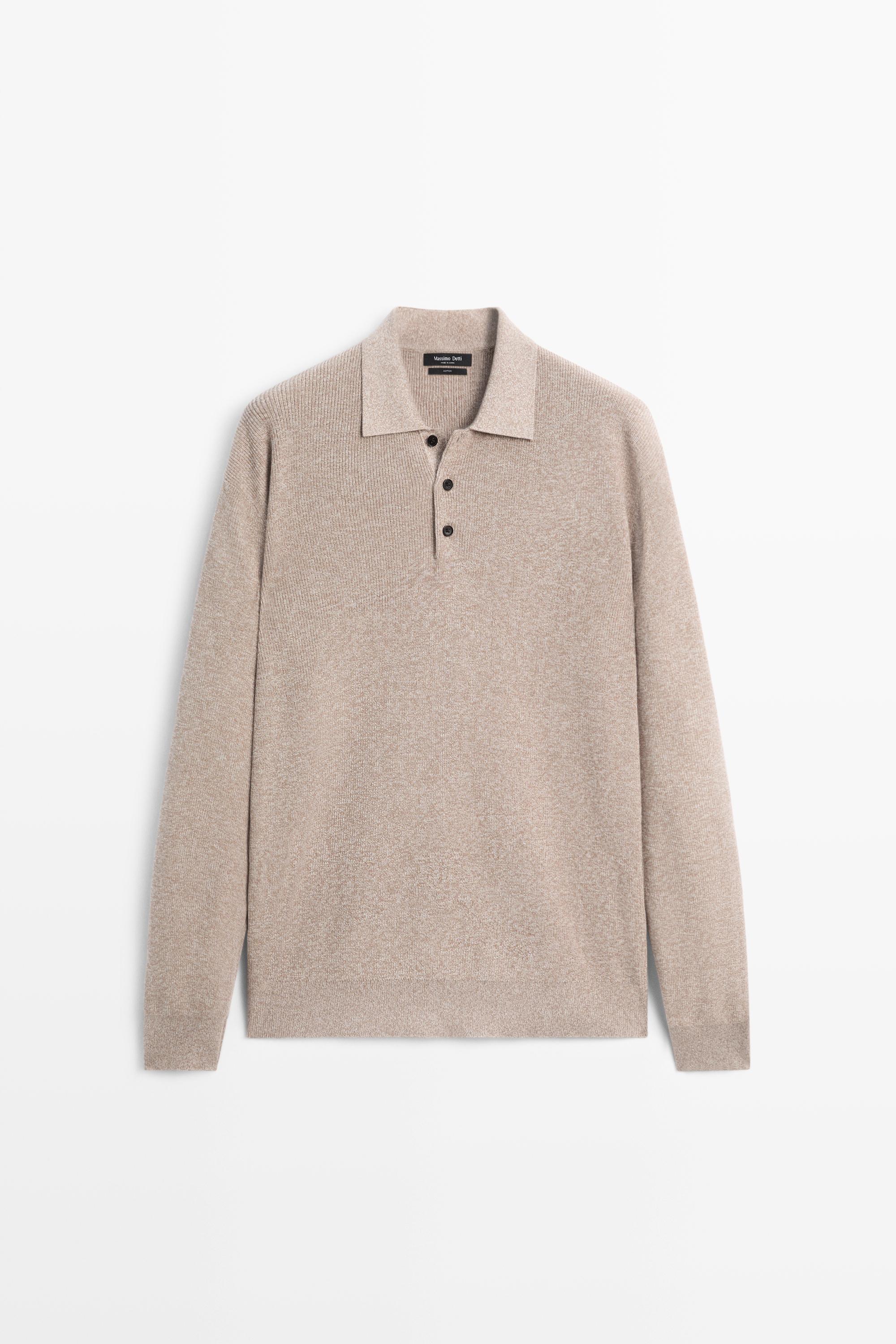Свитер поло из хлопка мулине — Massimo Dutti