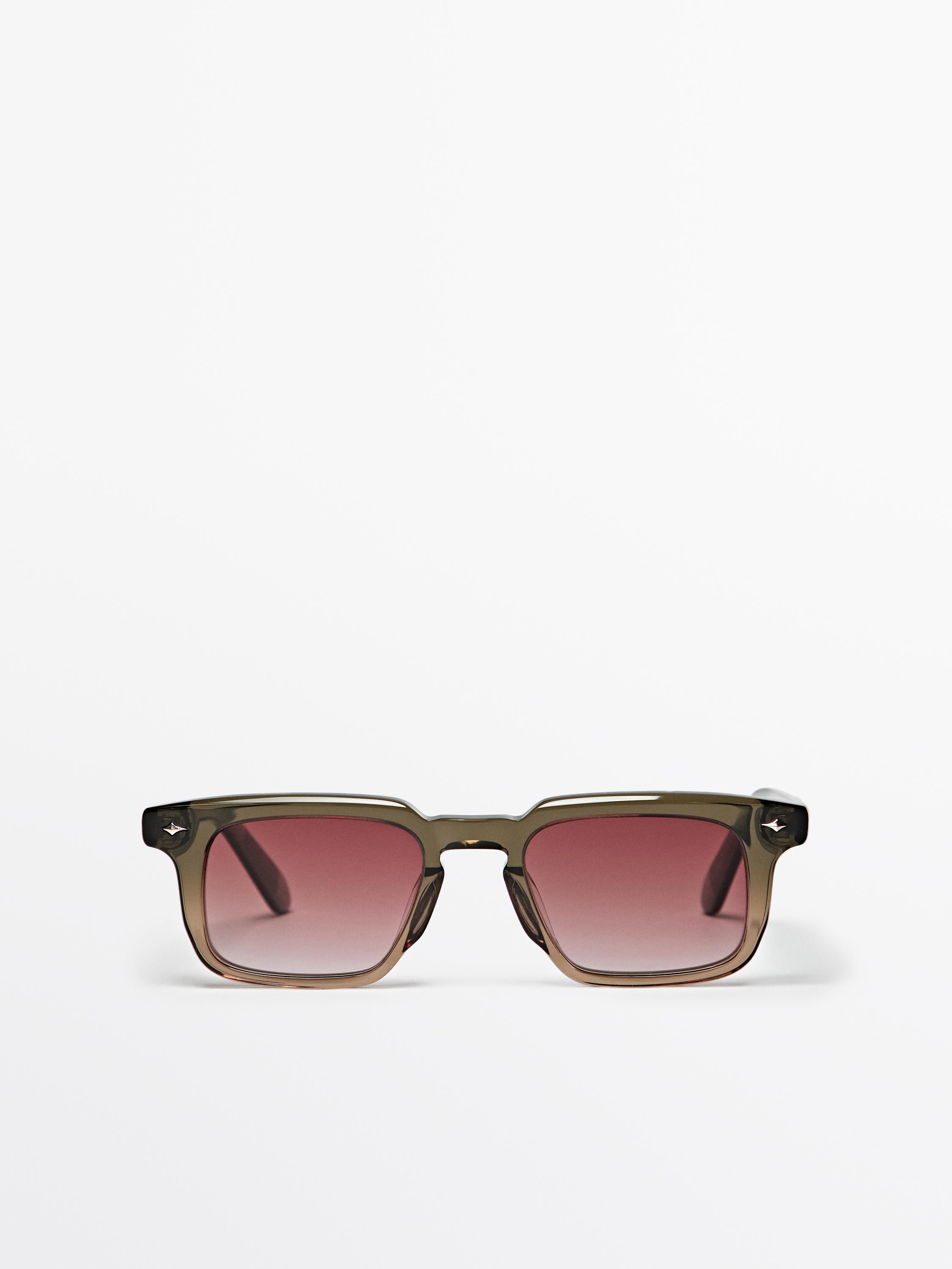 Узкие прямоугольные солнцезащитные очки — Massimo Dutti