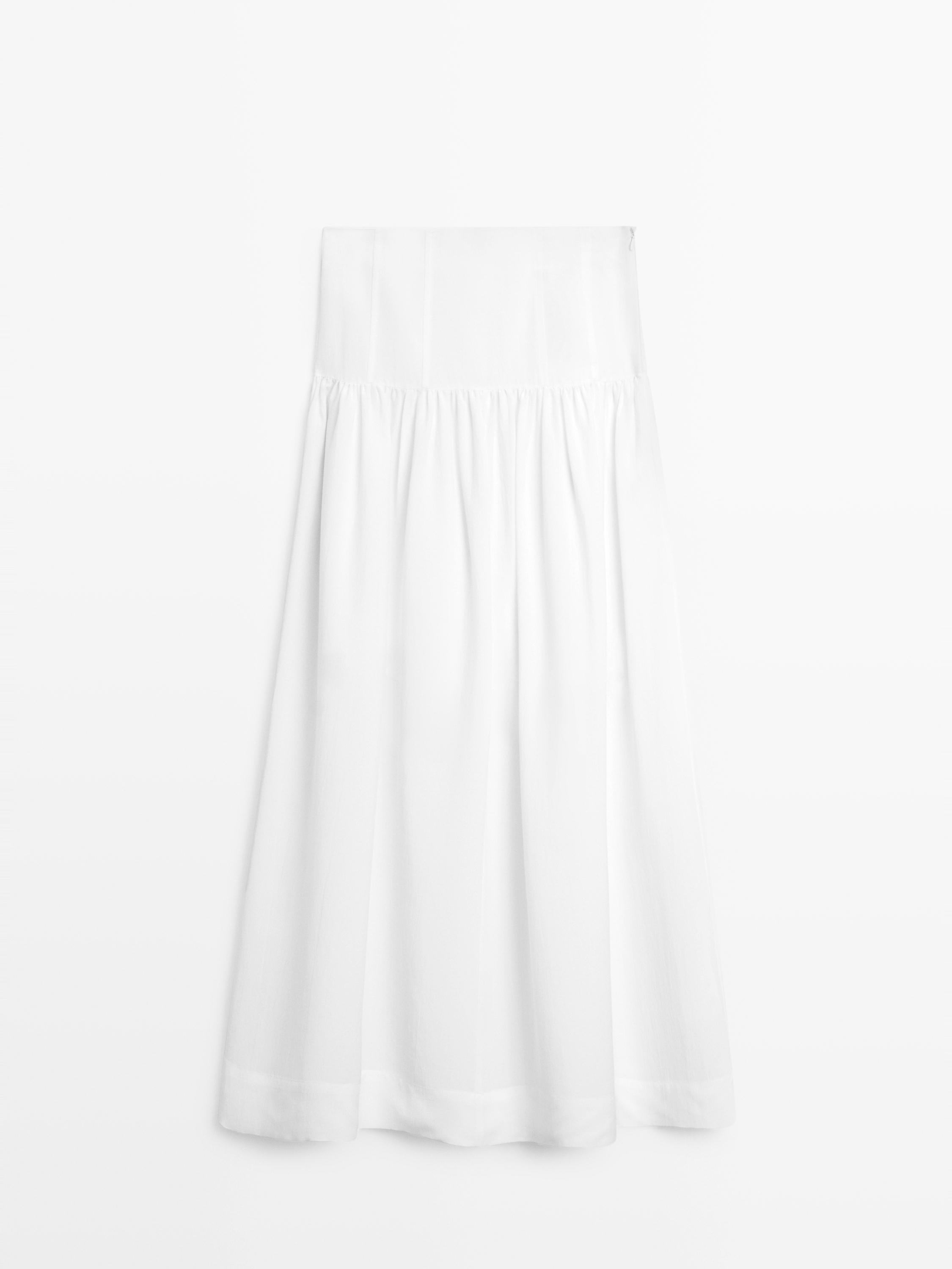 Юбка миди с кокеткой — Massimo Dutti