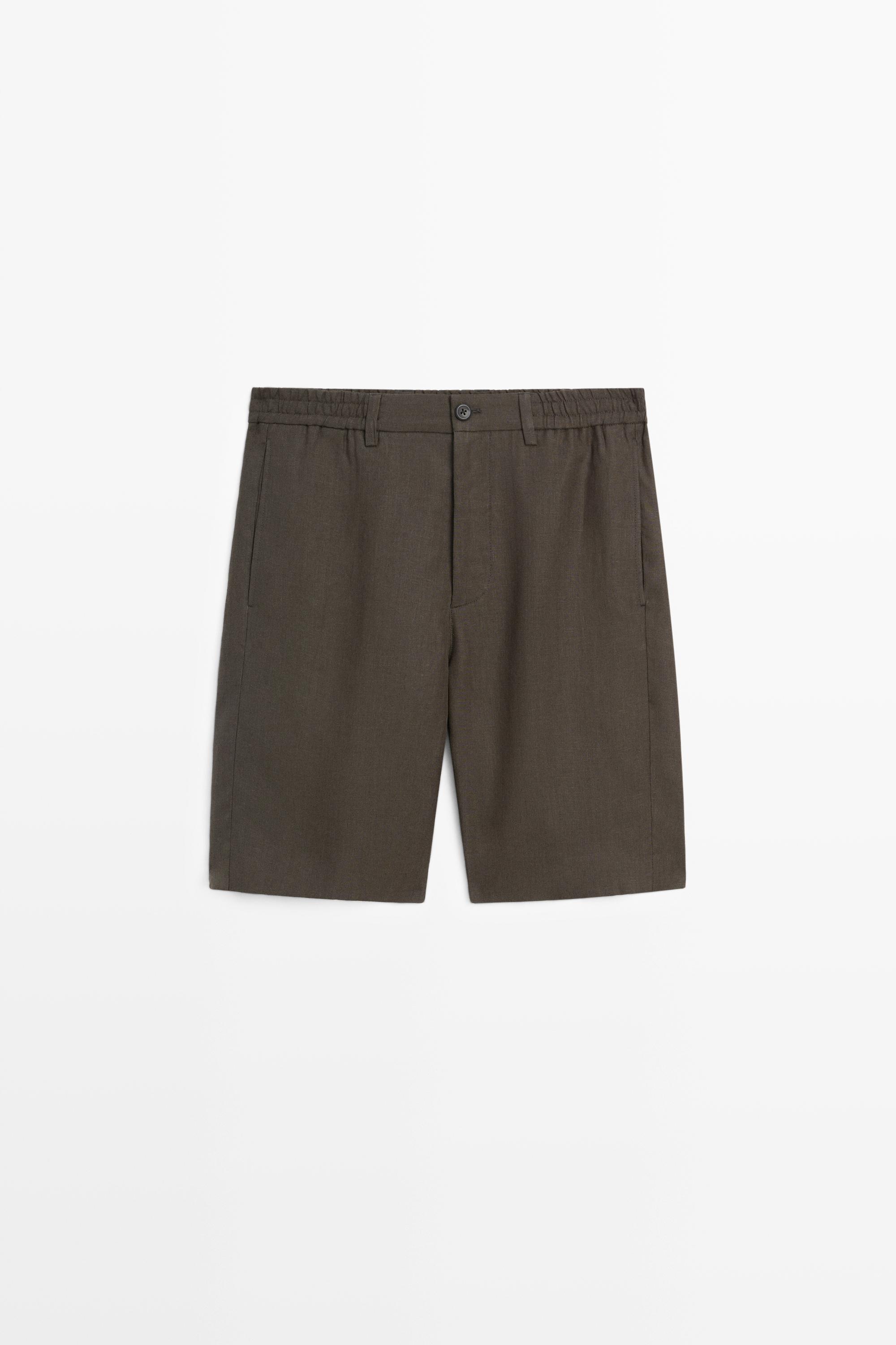 Короткие шорты из 100% льна — Massimo Dutti