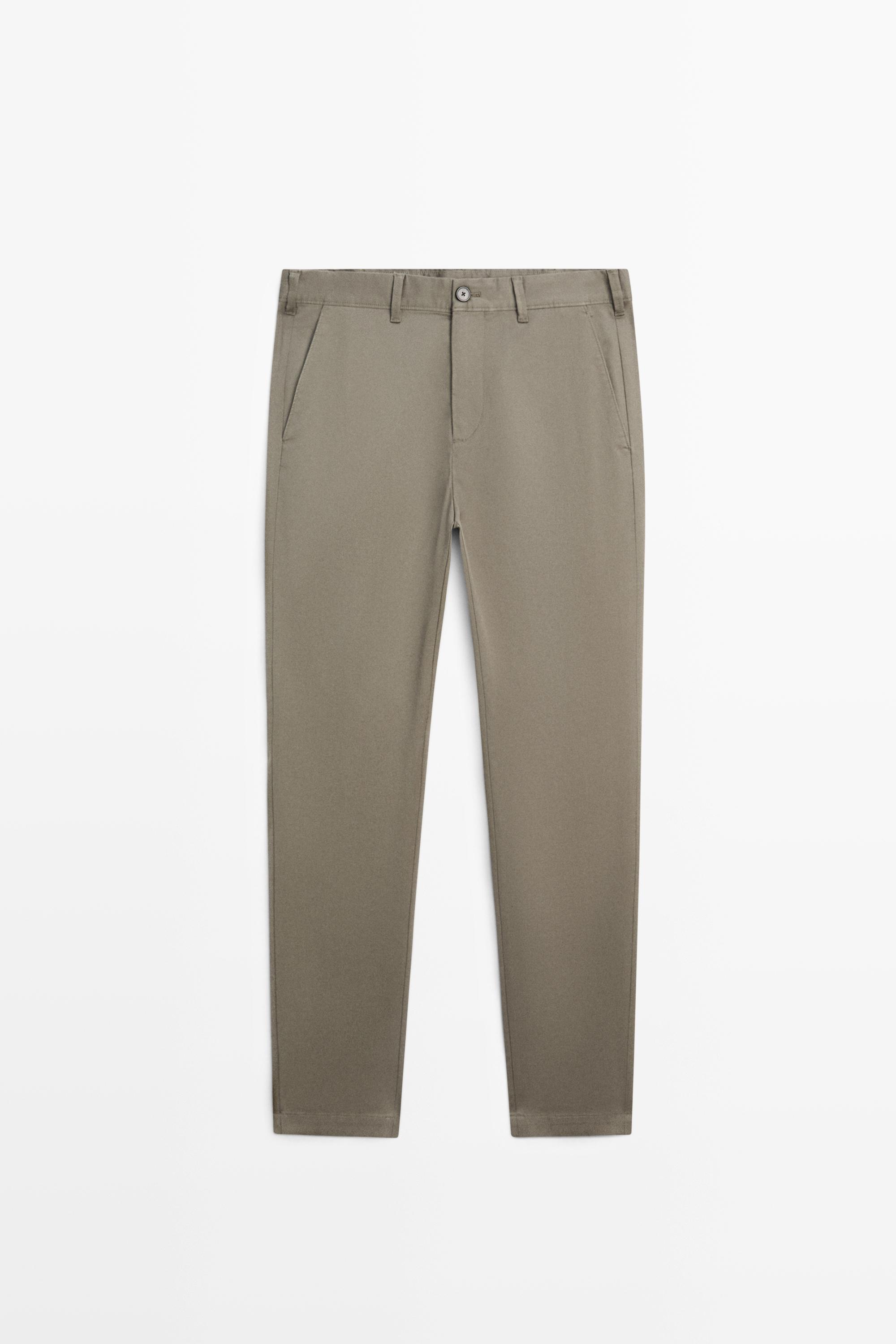 Зауженные брюки из смесового хлопка — Massimo Dutti