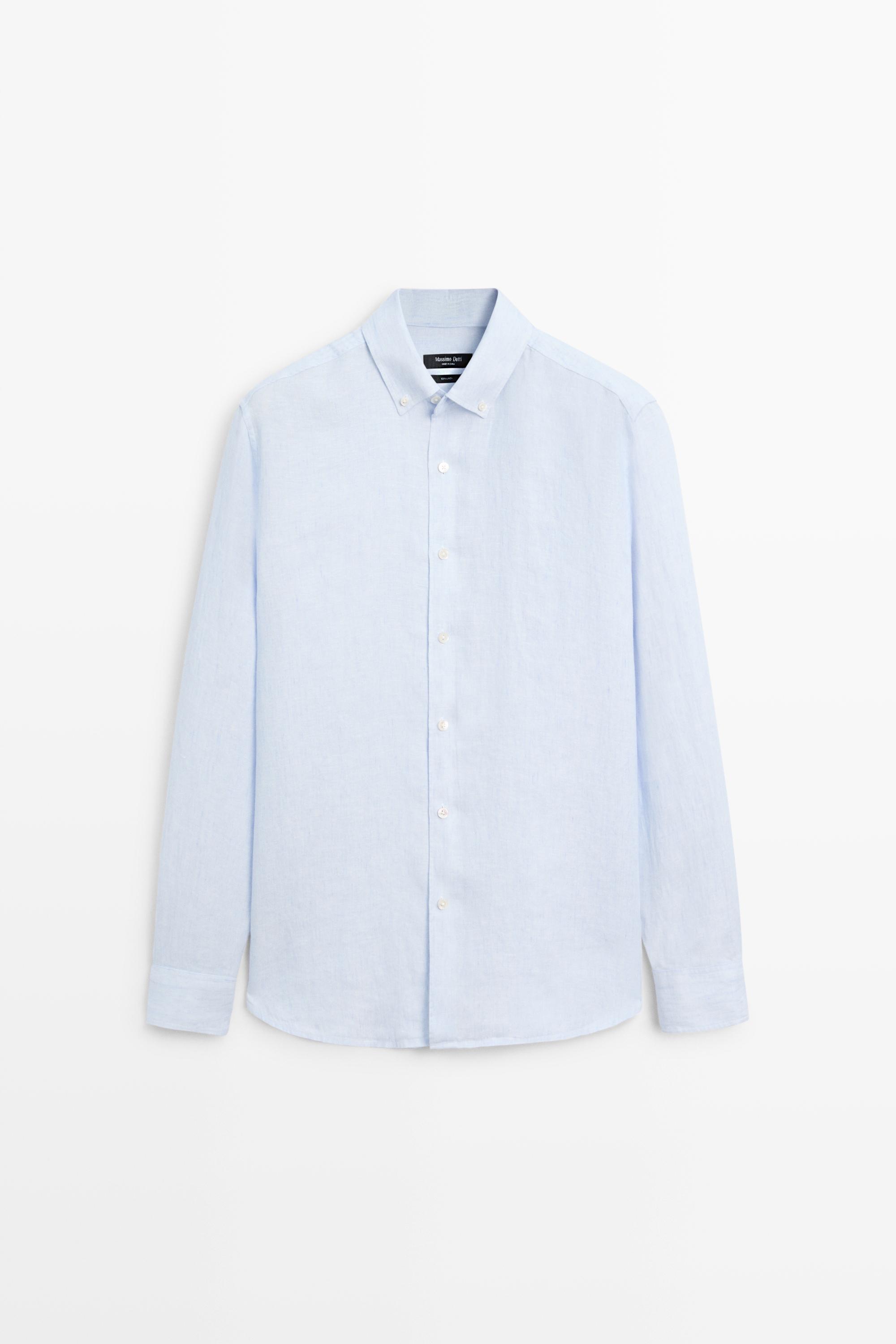 Рубашка из 100% льна — Massimo Dutti