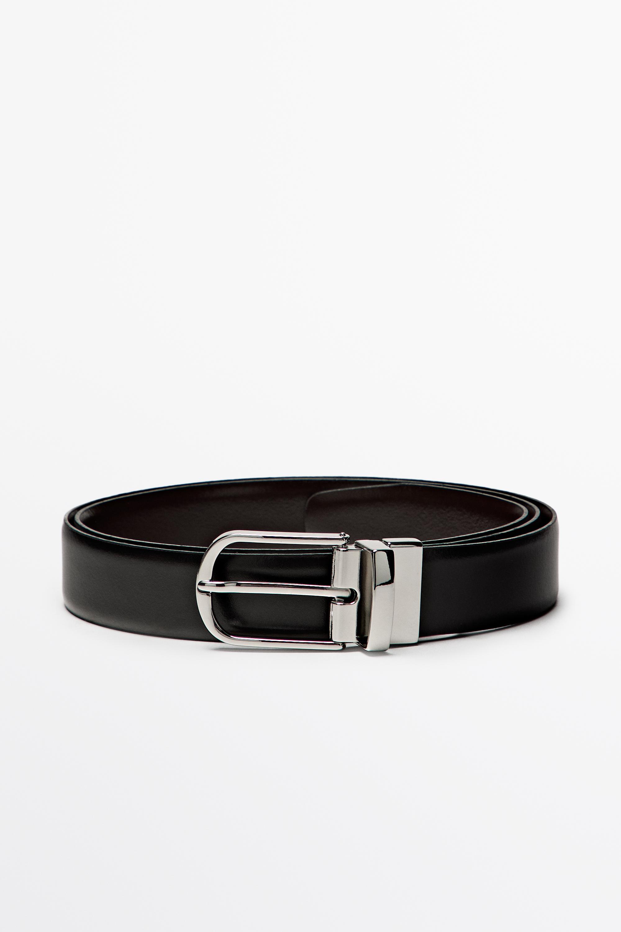 Двусторонний ремень из кожи наппа — Massimo Dutti