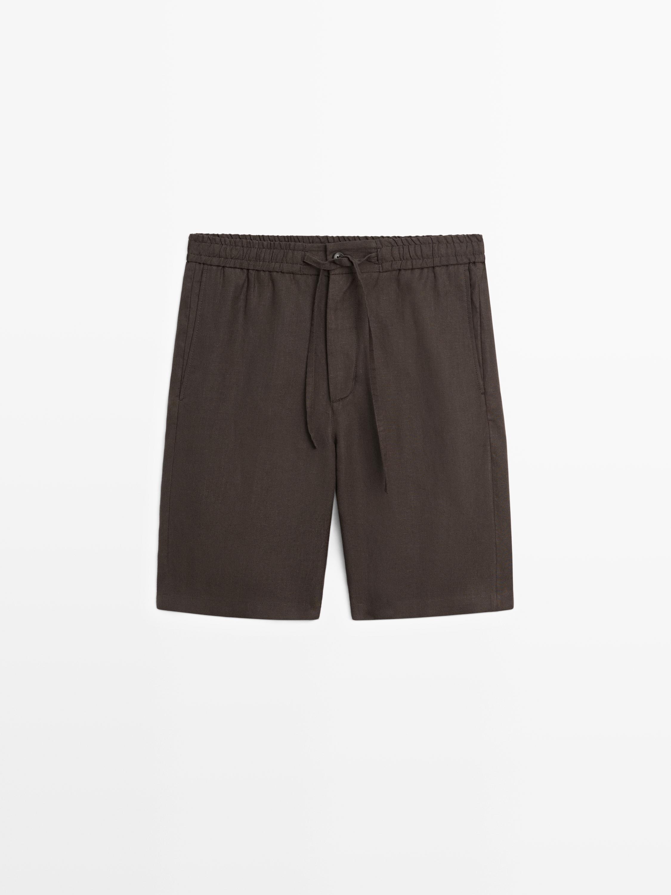 Короткие шорты из 100% льна — Massimo Dutti