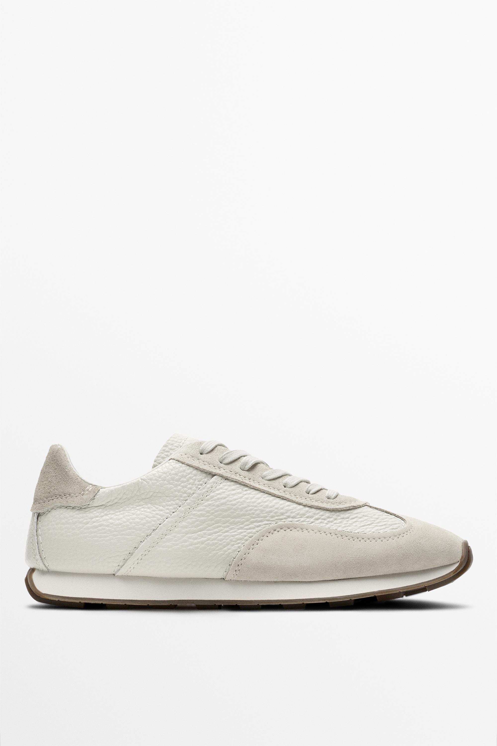 Кроссовки из фактурной кожи наппа — Massimo Dutti