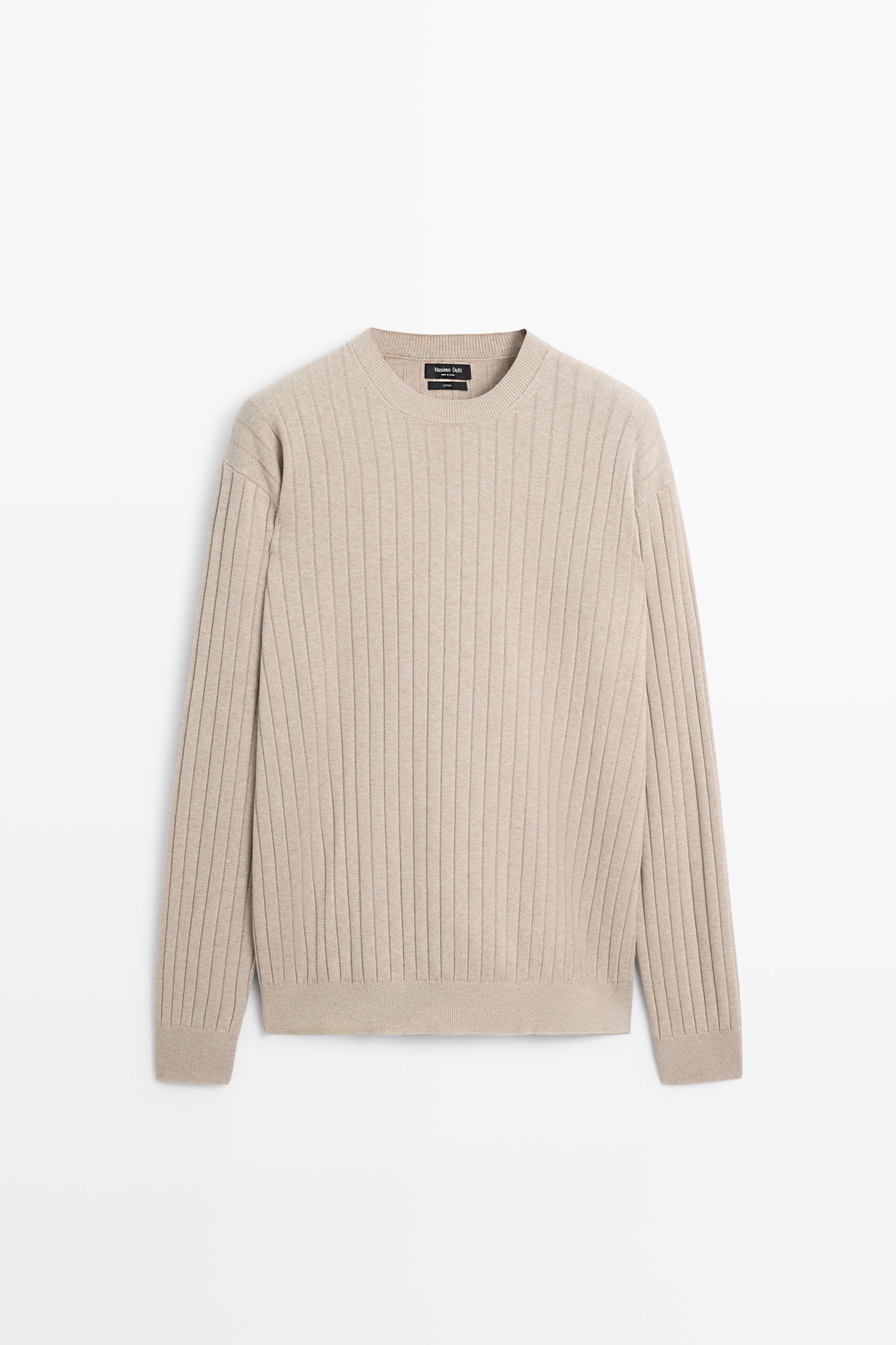 Свитер из 100% хлопка в рубчик — Massimo Dutti