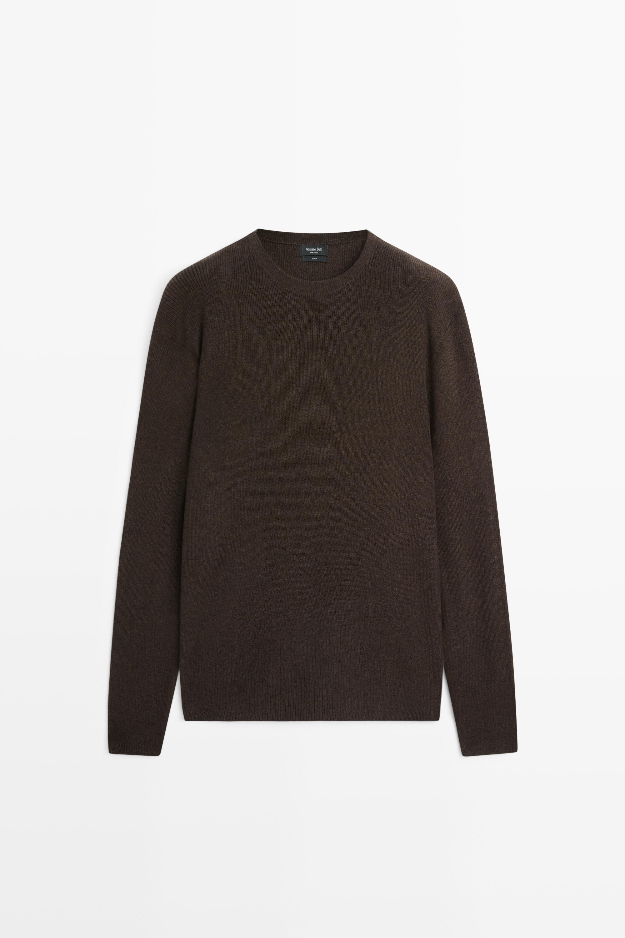Свитер из хлопка мулине с круглым вырезом — Massimo Dutti