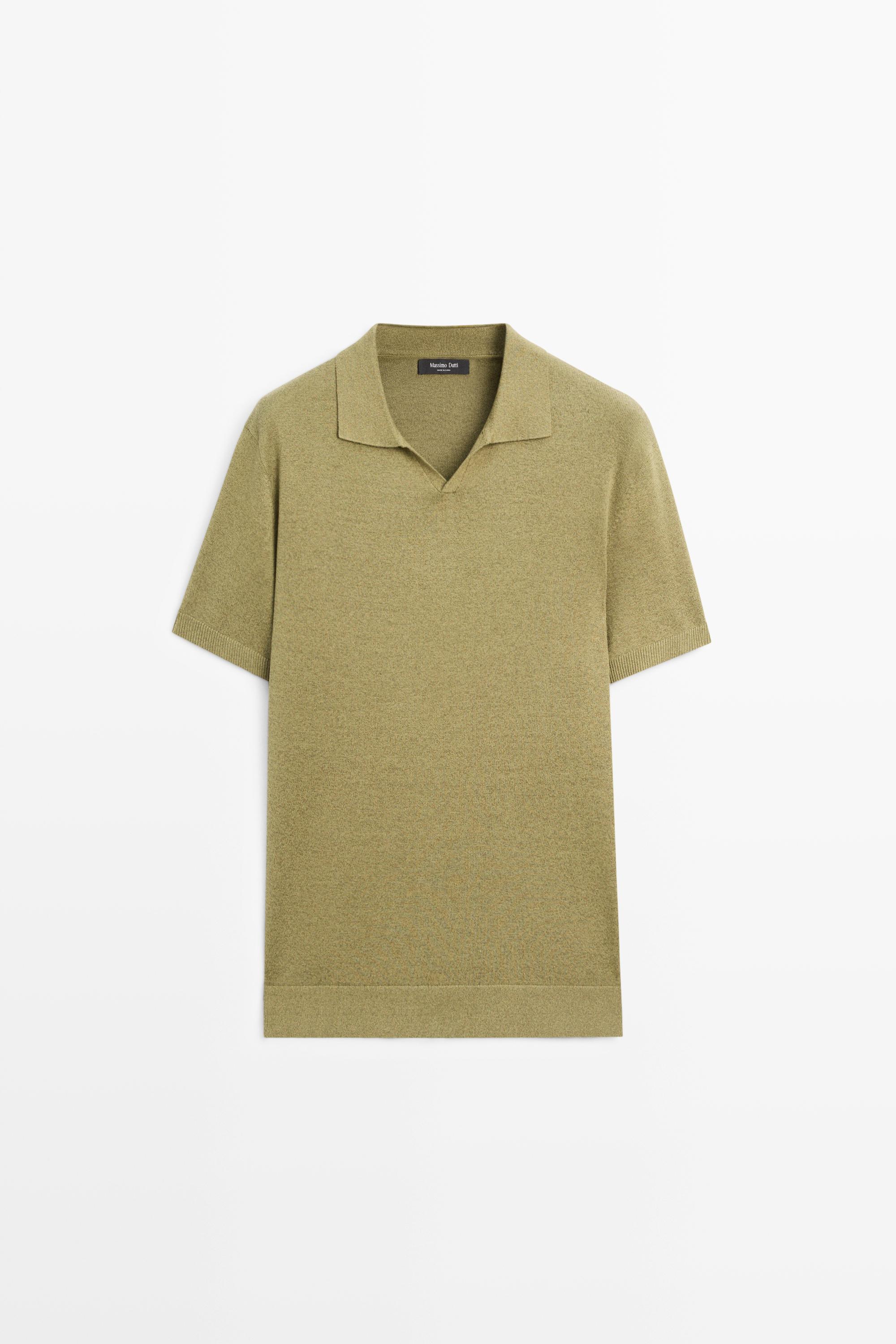 Свитер поло из льна — Massimo Dutti