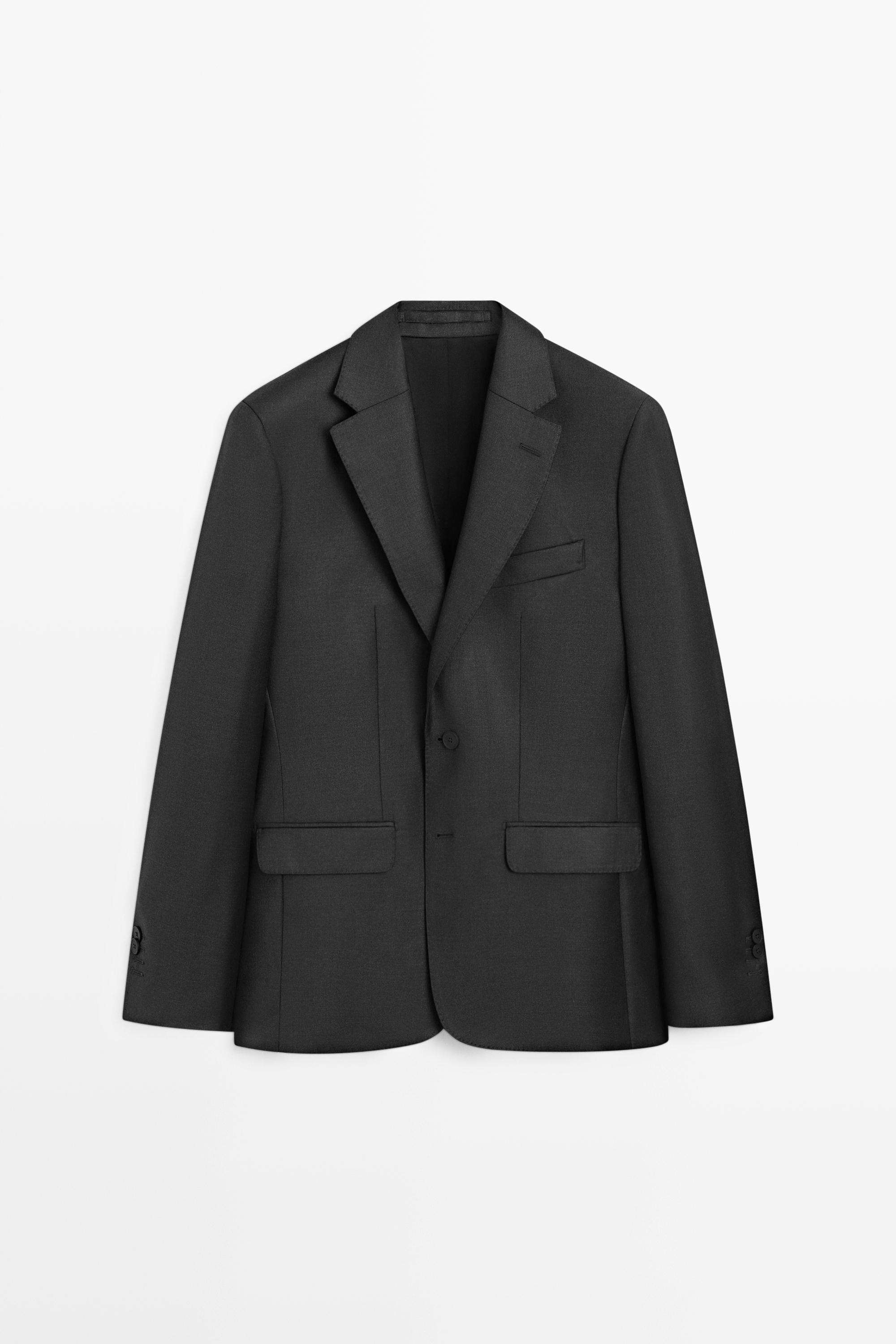 Костюмный пиджак из 100% легкой шерсти — Massimo Dutti