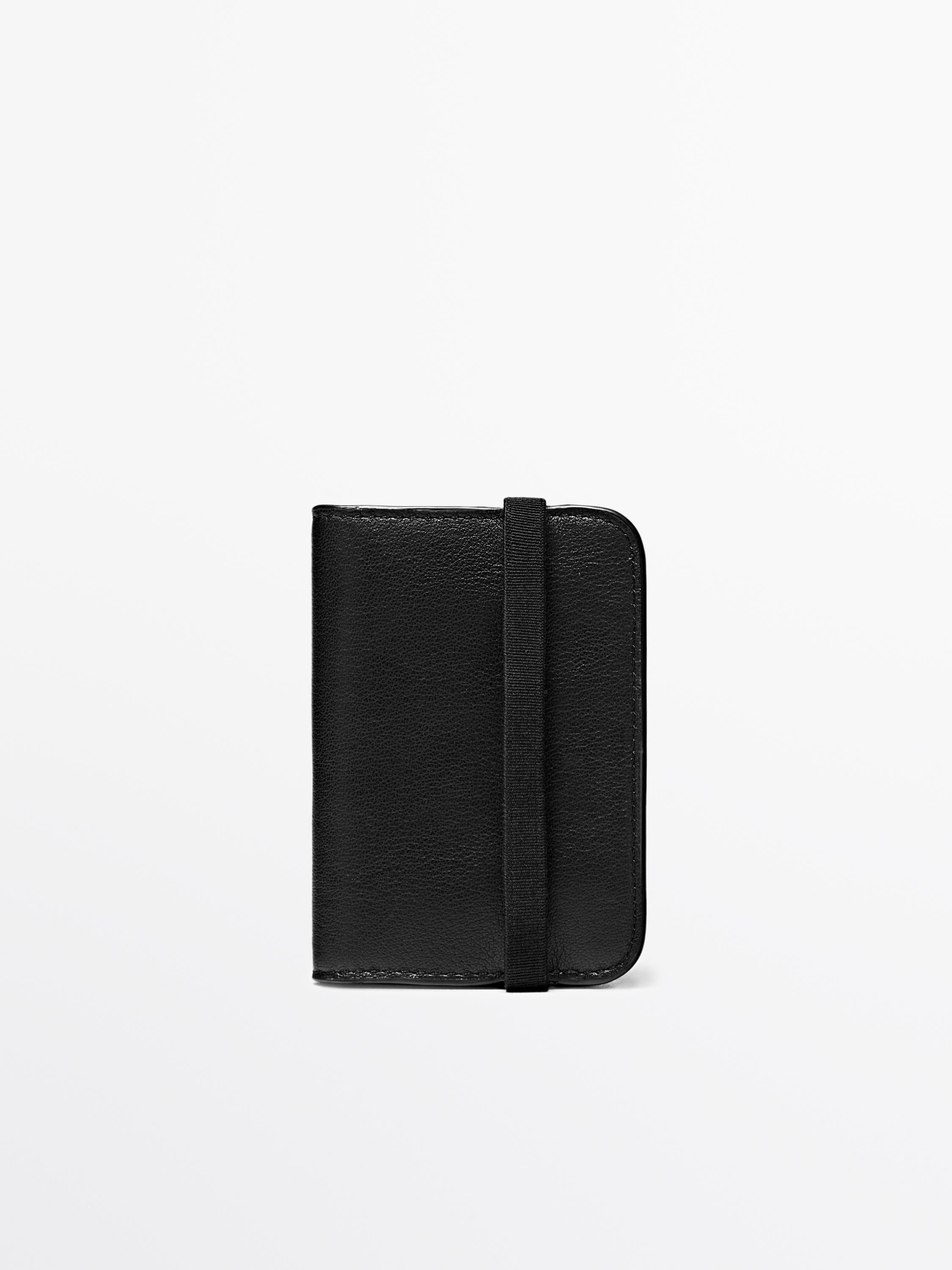 Визитница из кожи наппа с клапаном — Massimo Dutti