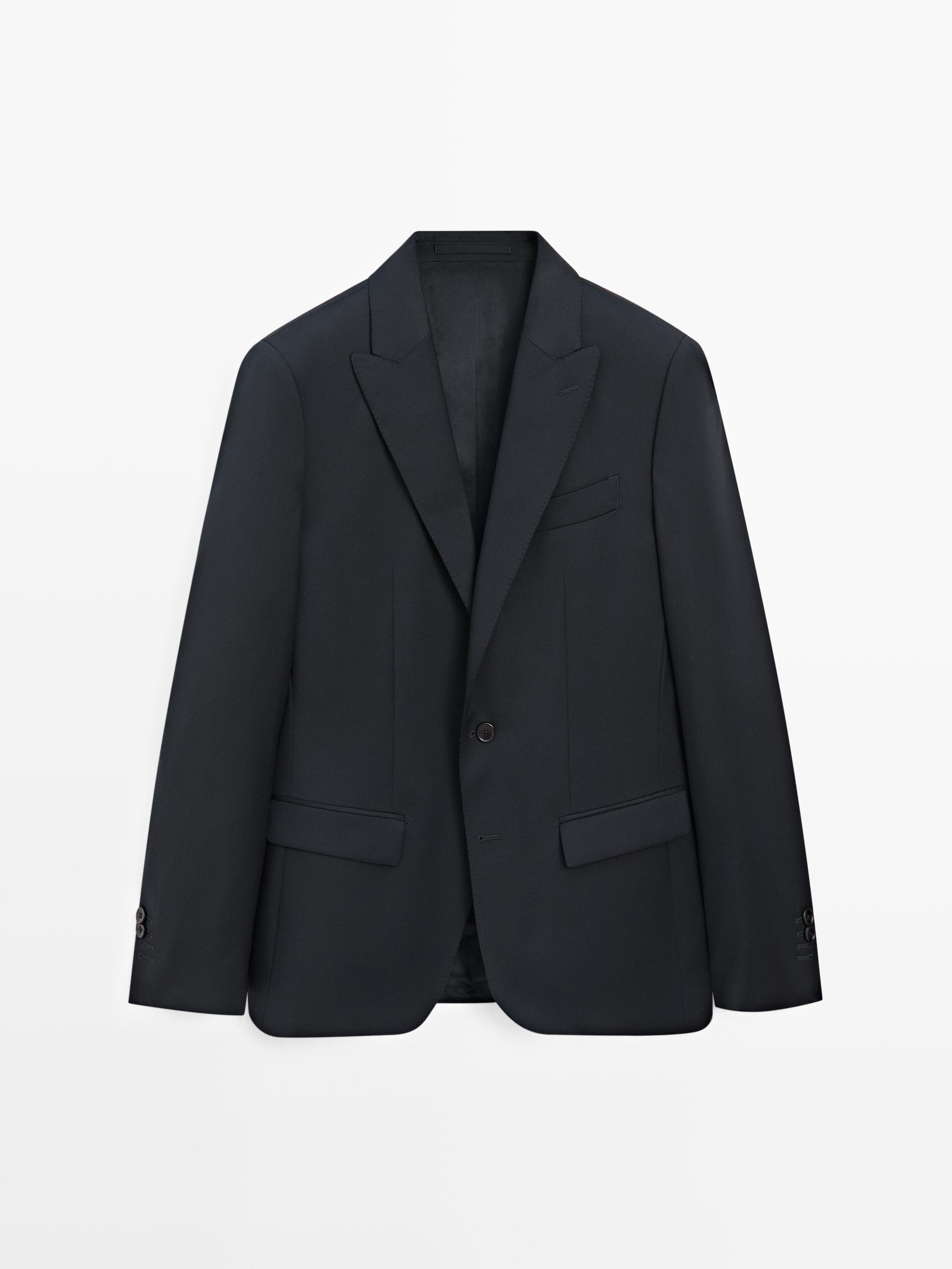 Костюмный пиджак из шерстяной ткани — Massimo Dutti