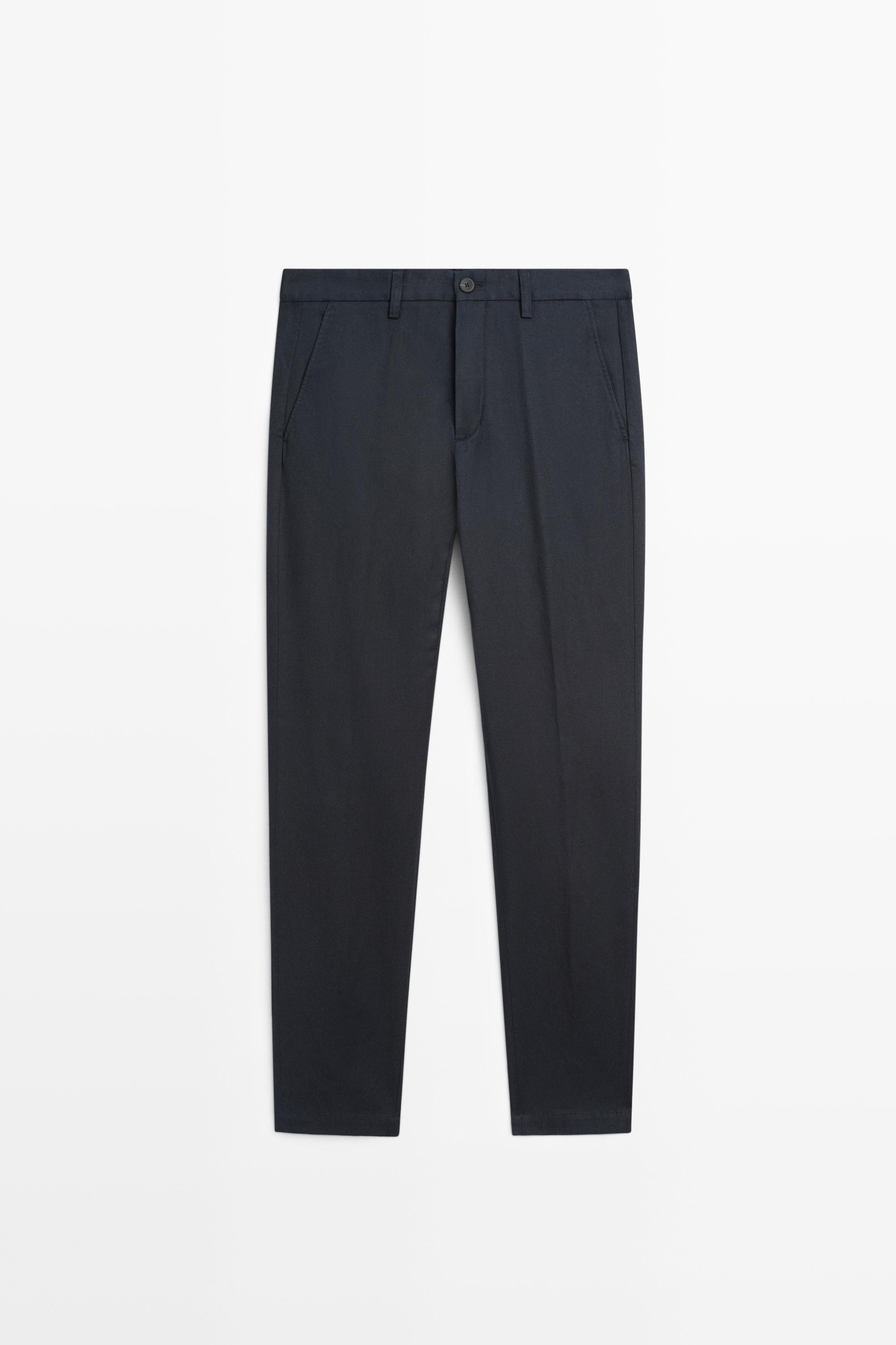 Зауженные брюки из смесового хлопка — Massimo Dutti