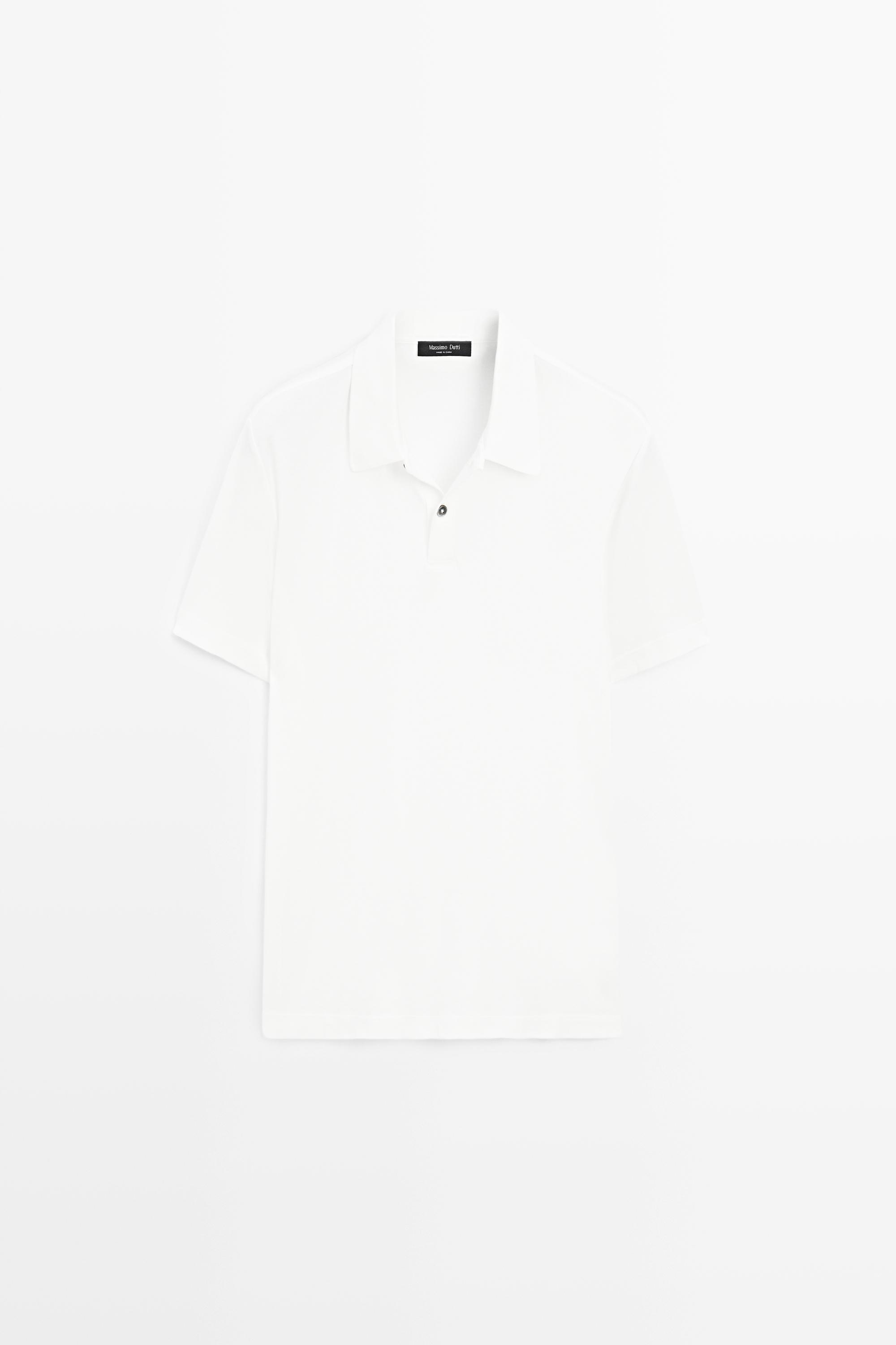 Хлопковое поло с короткими рукавами — Massimo Dutti