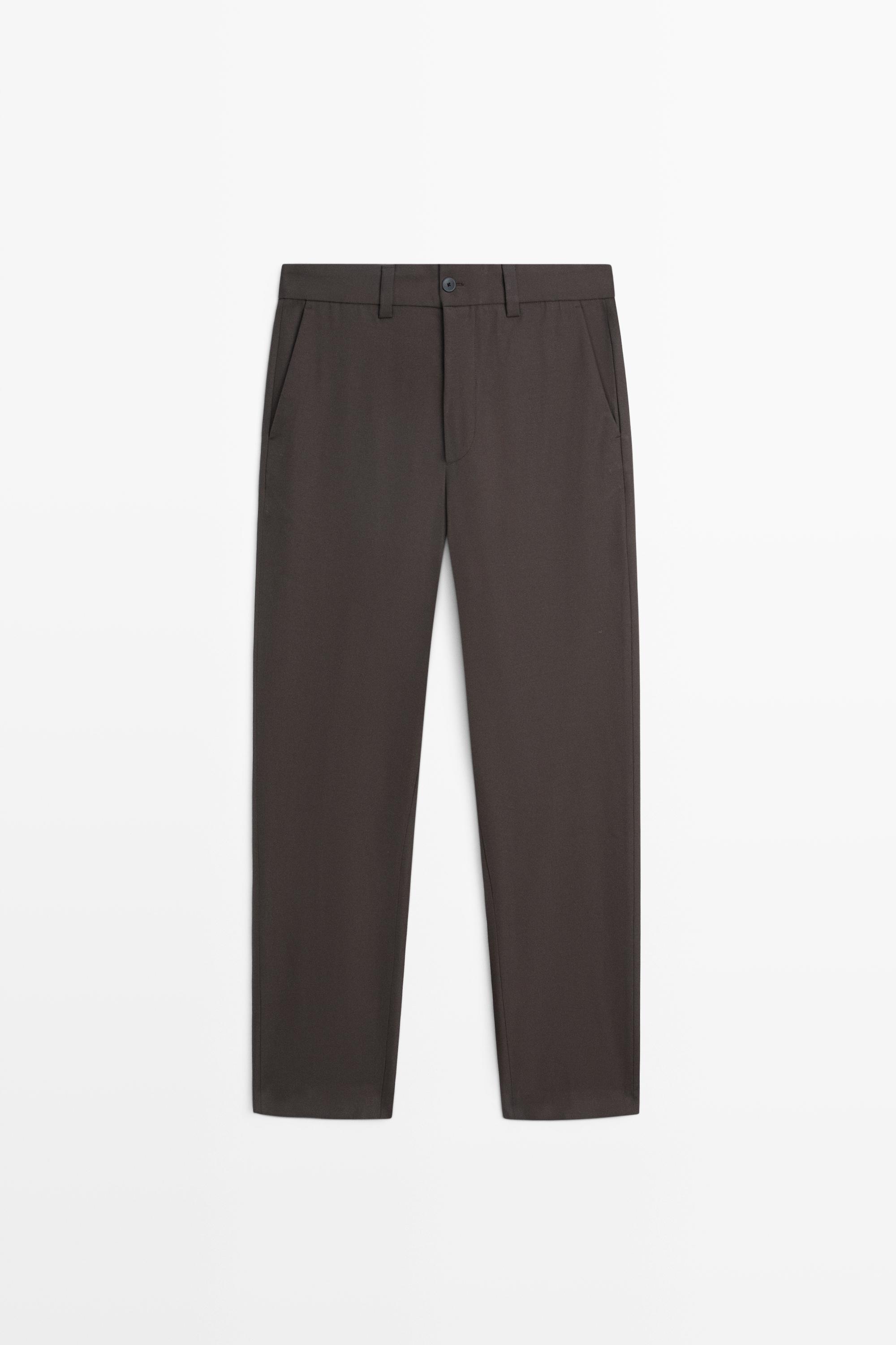 Брюки из 100% шерсти Cool Wool в стиле total look — Massimo Dutti