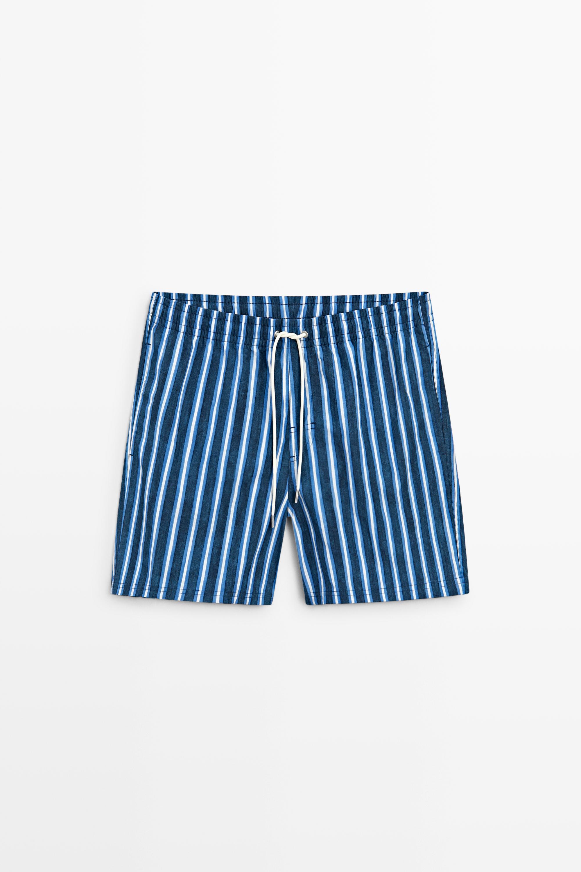 Плавки с трехцветным полосатым принтом — Massimo Dutti