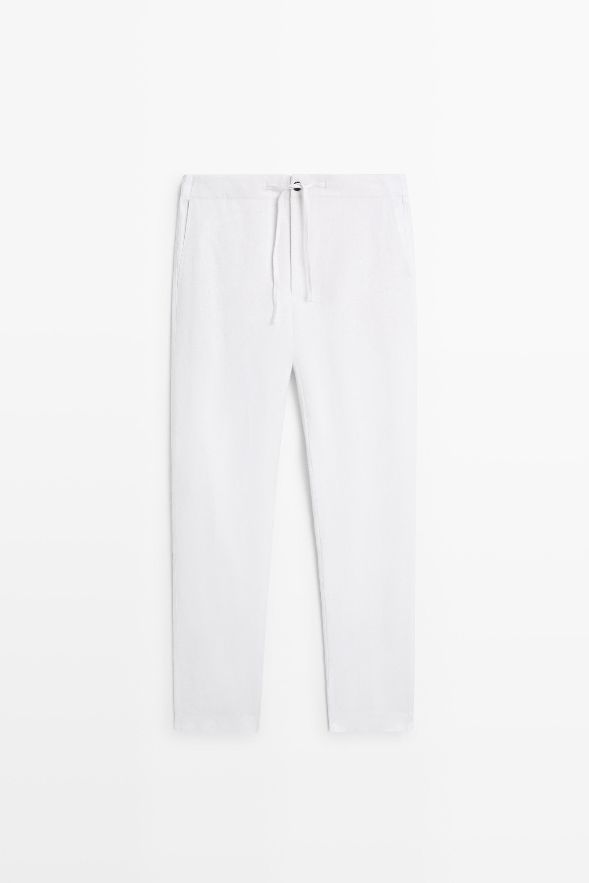 Брюки-джоггеры из 100% льна — Massimo Dutti