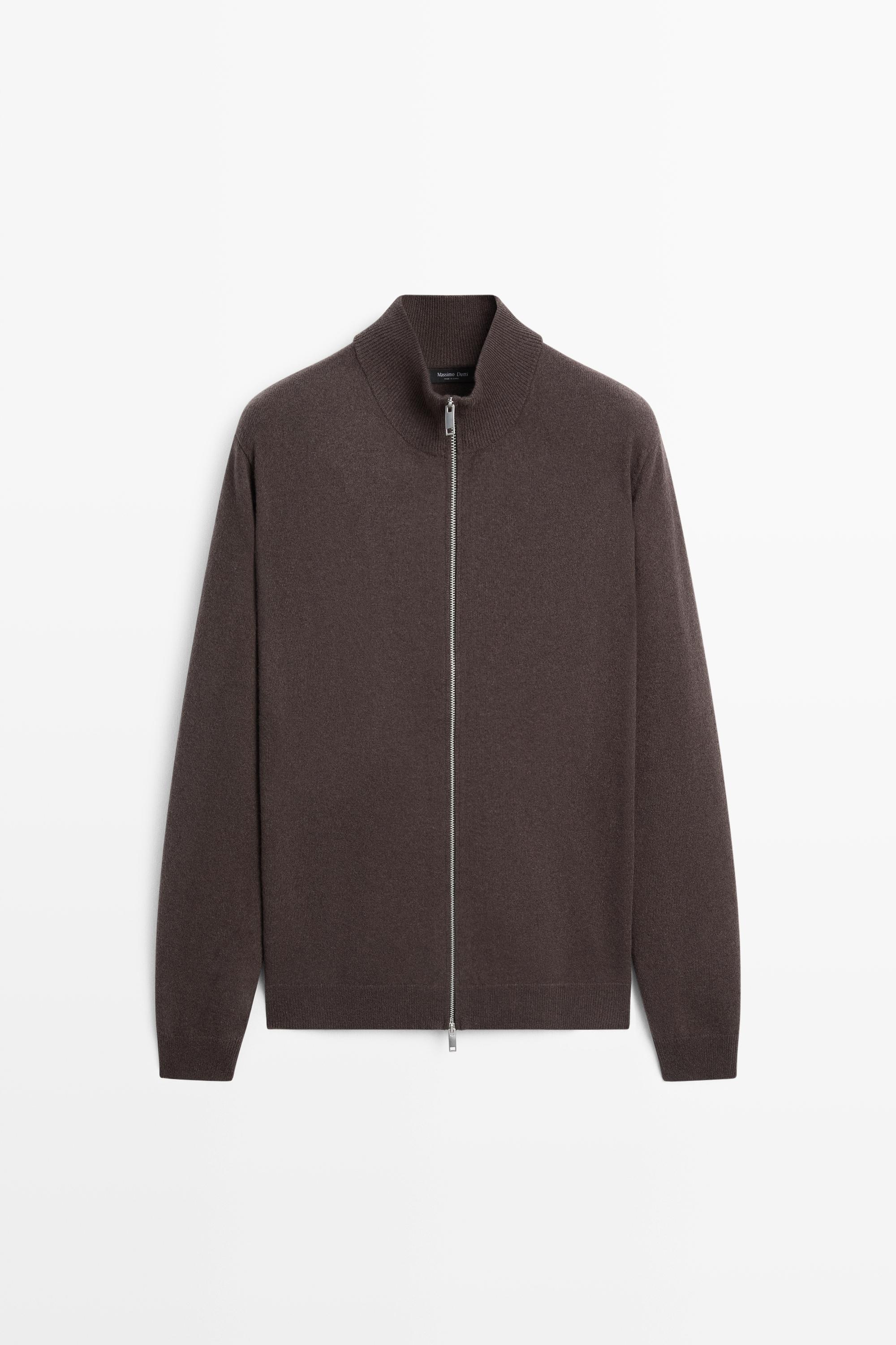 Кардиган из смесовой шерсти с молнией — Massimo Dutti