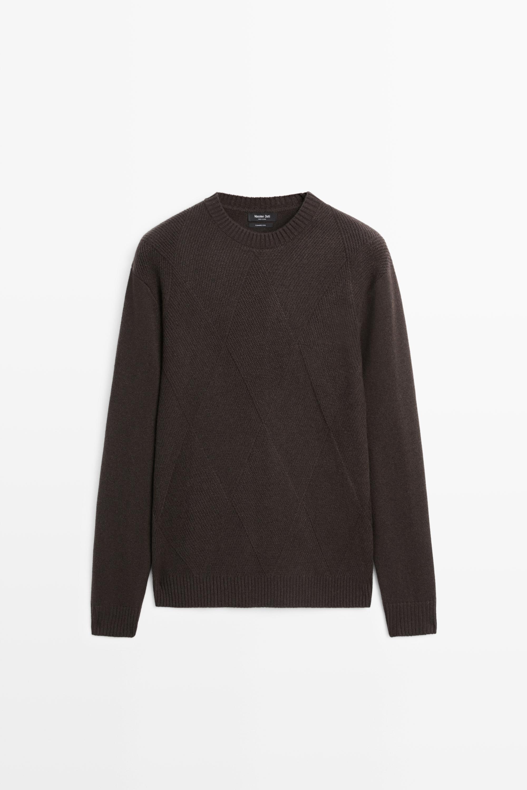 Свитер из кашемира и шерсти с круглым вырезом — Massimo Dutti