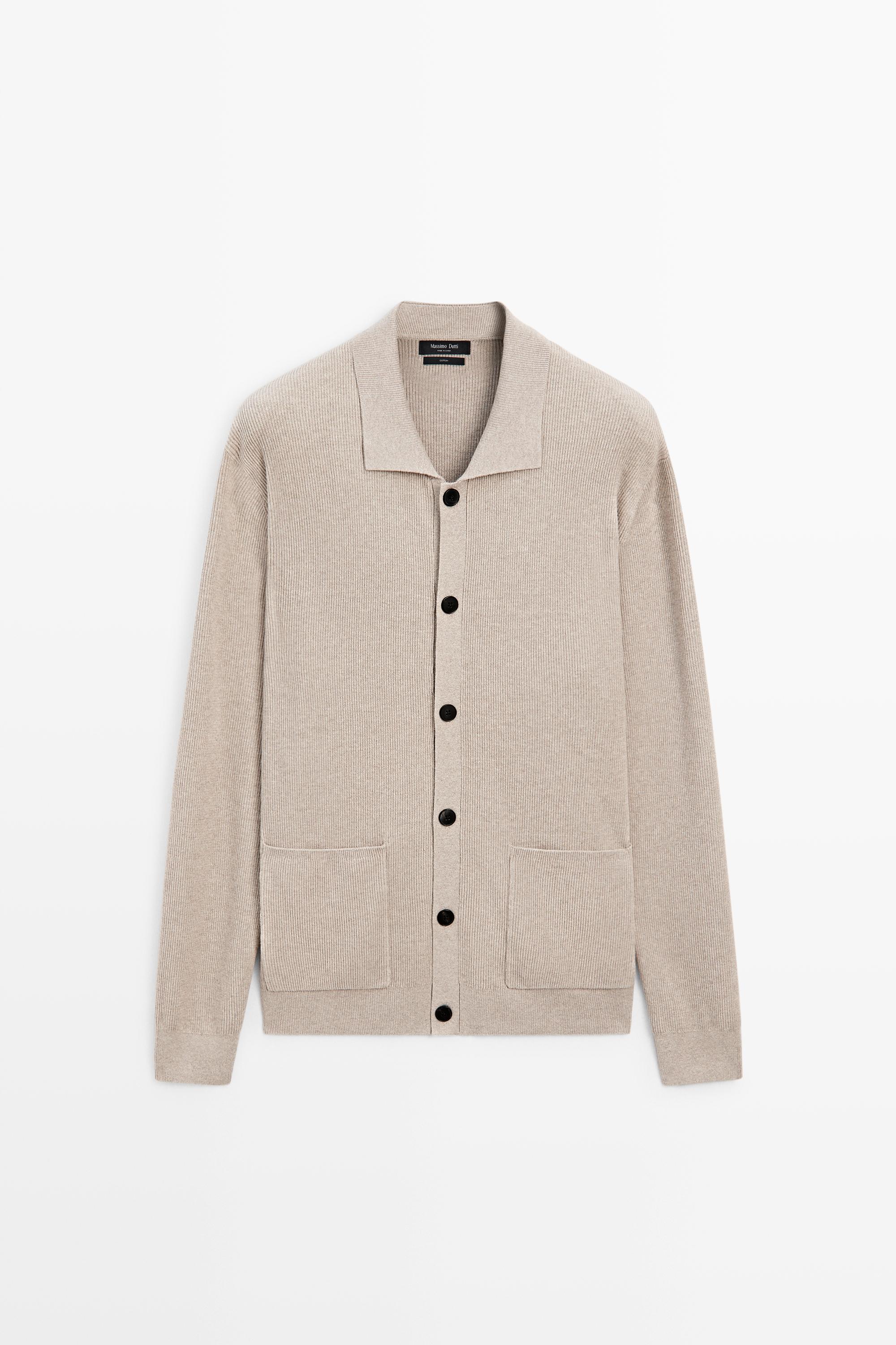 Хлопковый кардиган с карманами — Massimo Dutti