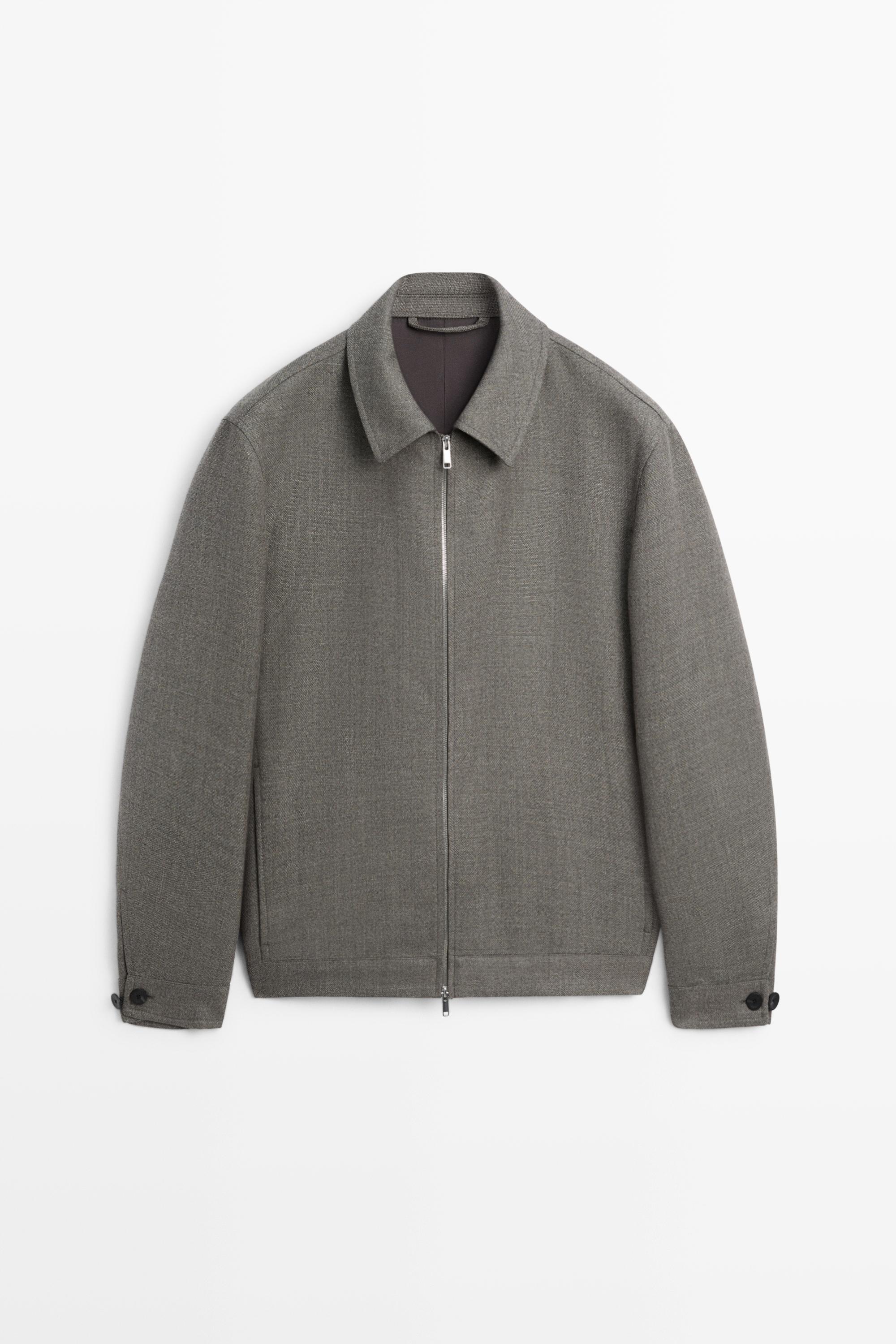 Фактурная куртка из 100% шерсти — Massimo Dutti