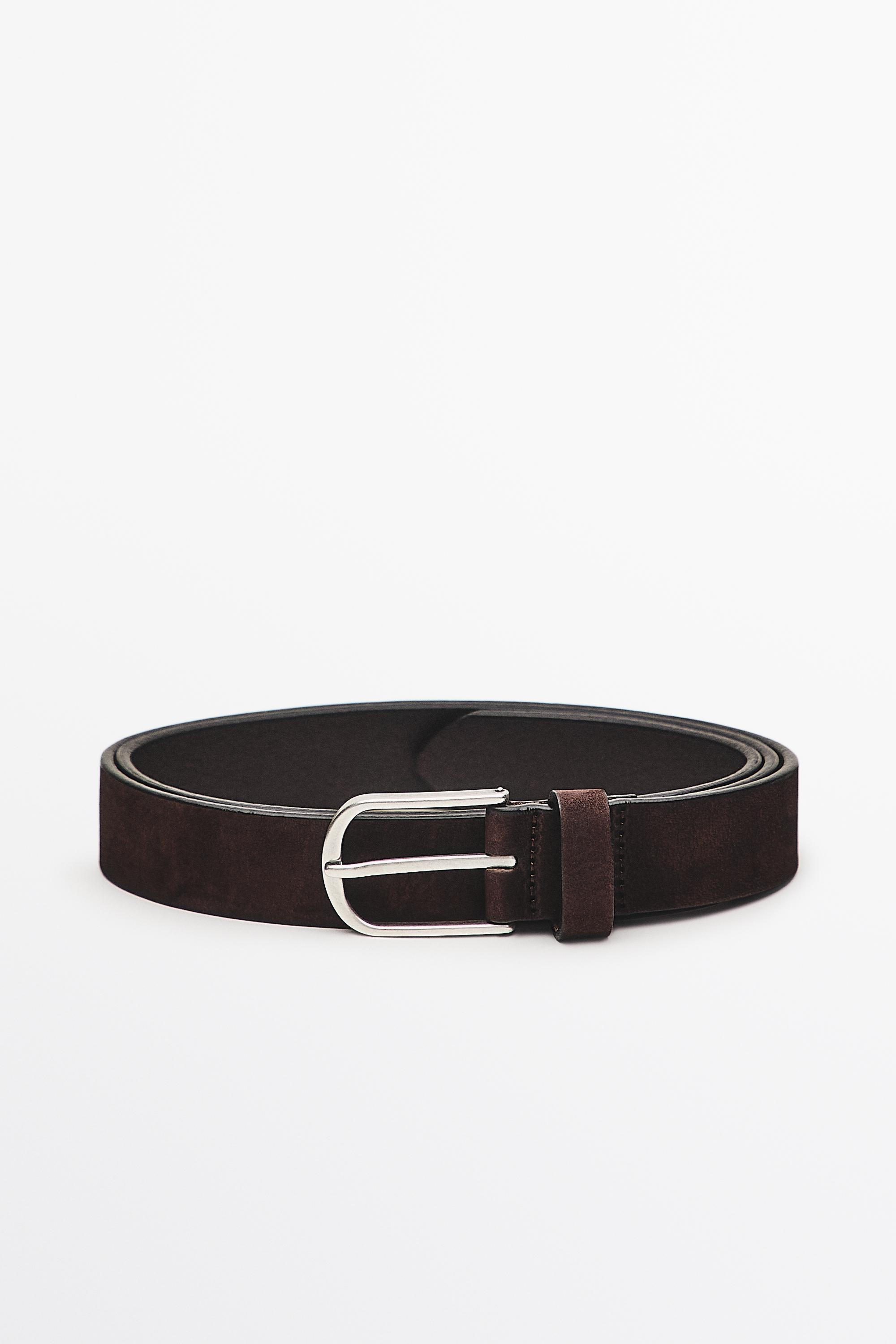 Ремень из кожи нубук — Massimo Dutti