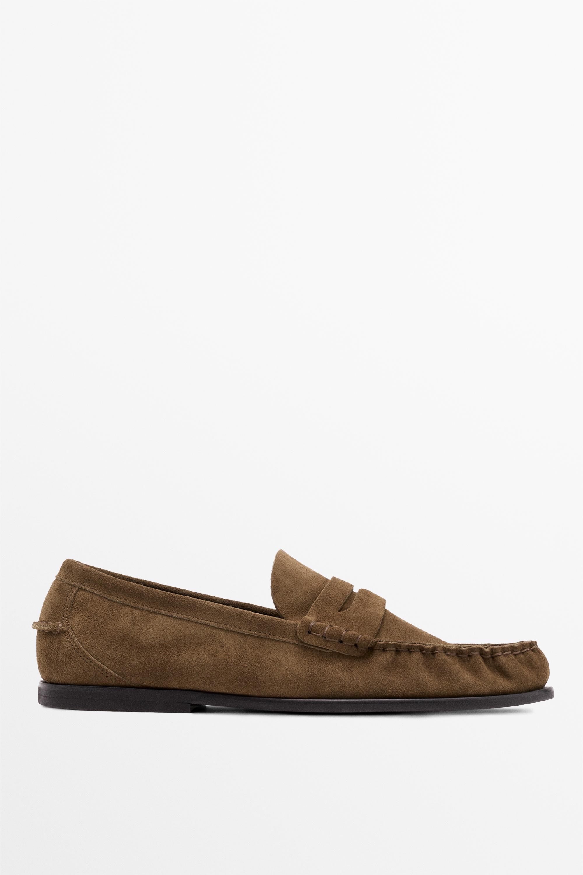 Мягкие кожаные мокасины с перемычкой — Massimo Dutti