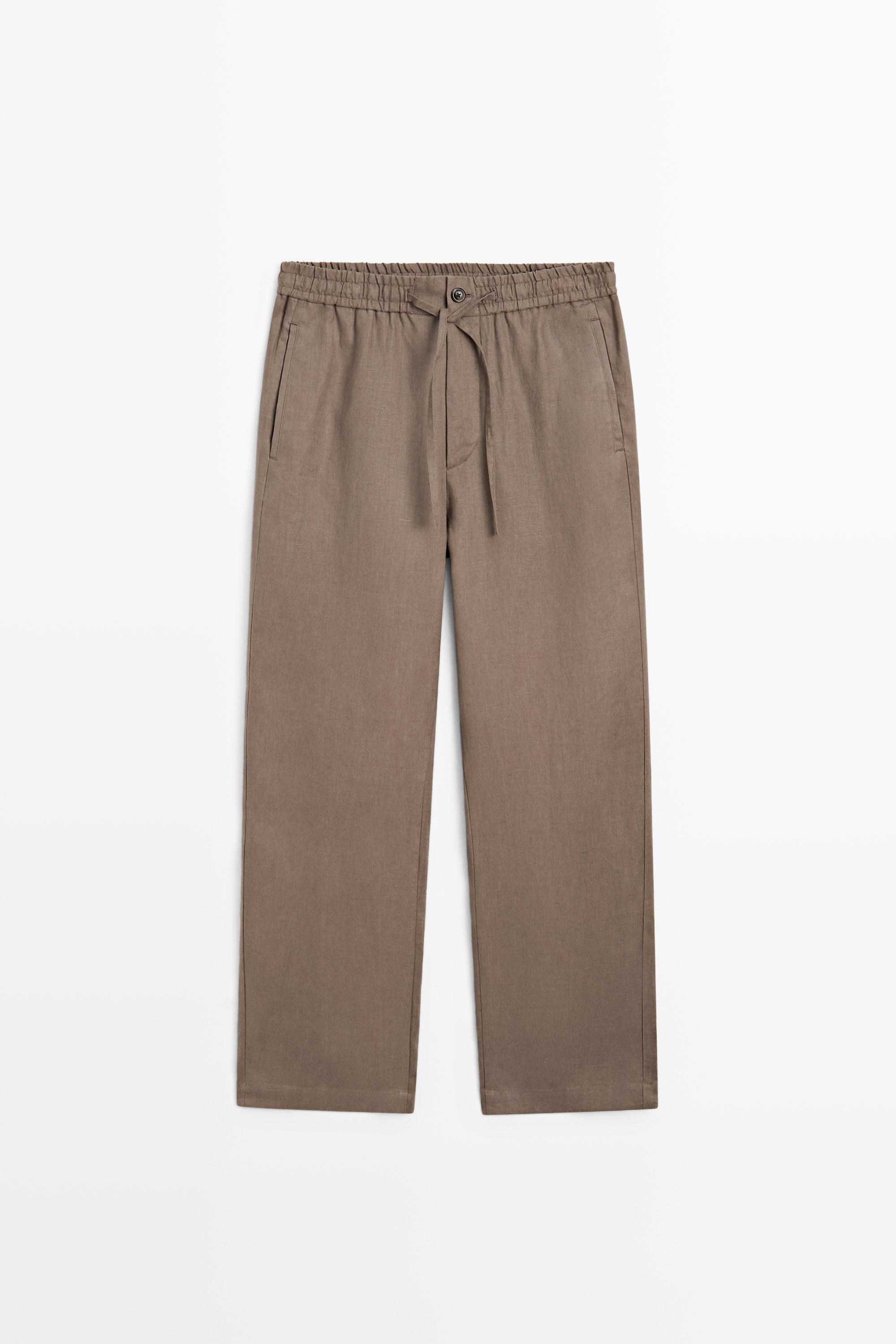 Брюки свободного кроя из 100% льна — Massimo Dutti