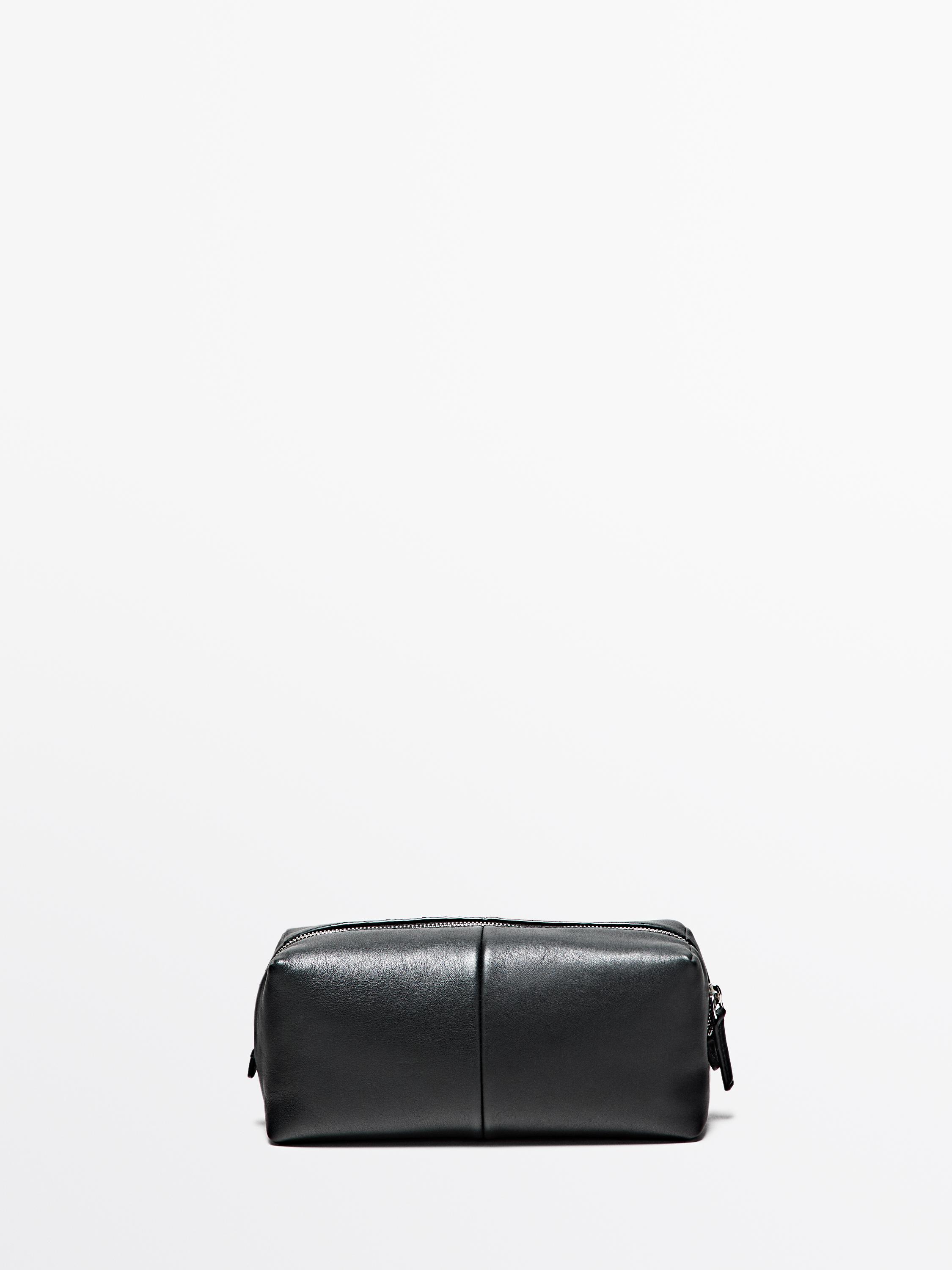 Несессер из кожи наппа с застежкой-молнией — Massimo Dutti