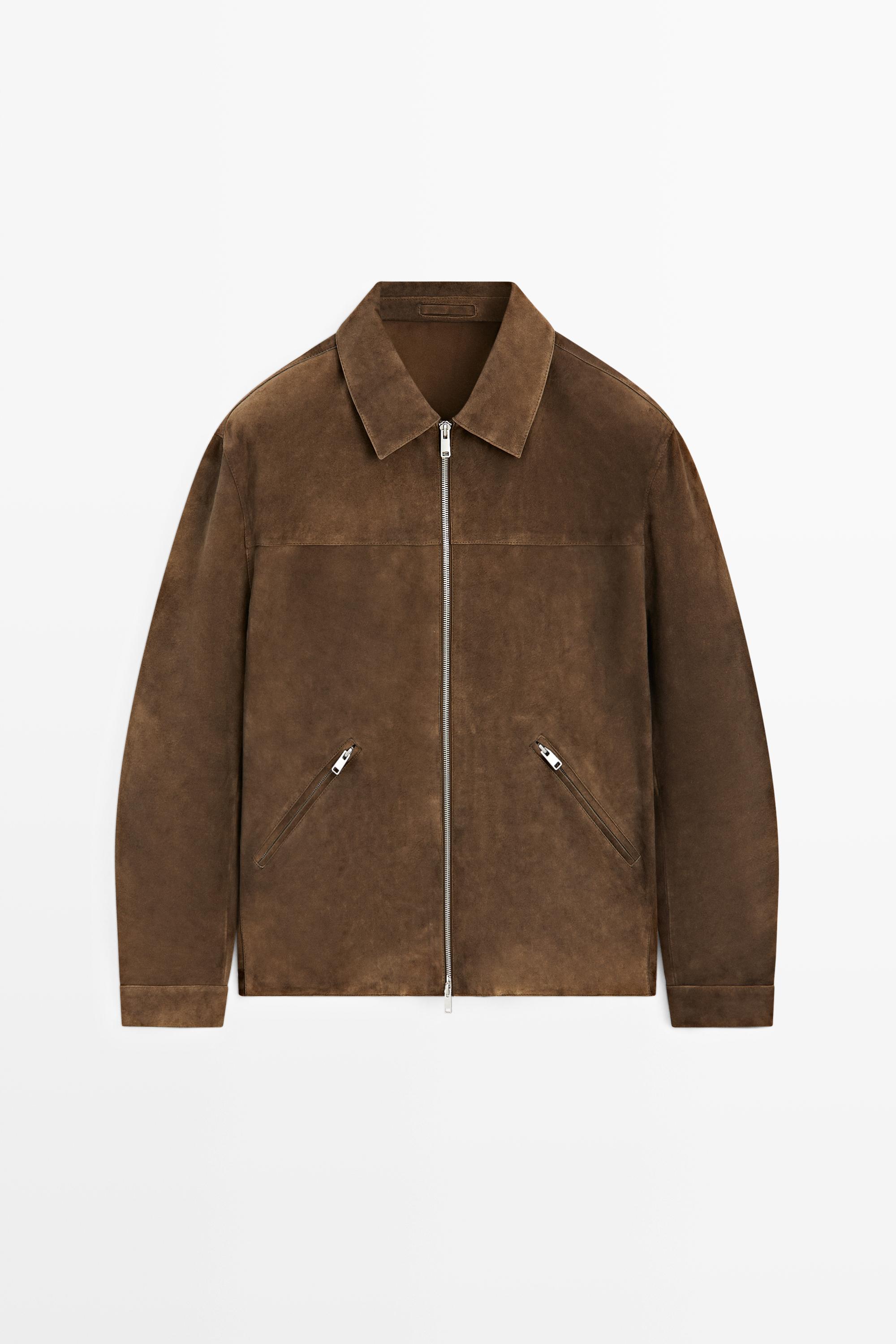 Замшевая куртка на молнии — Massimo Dutti