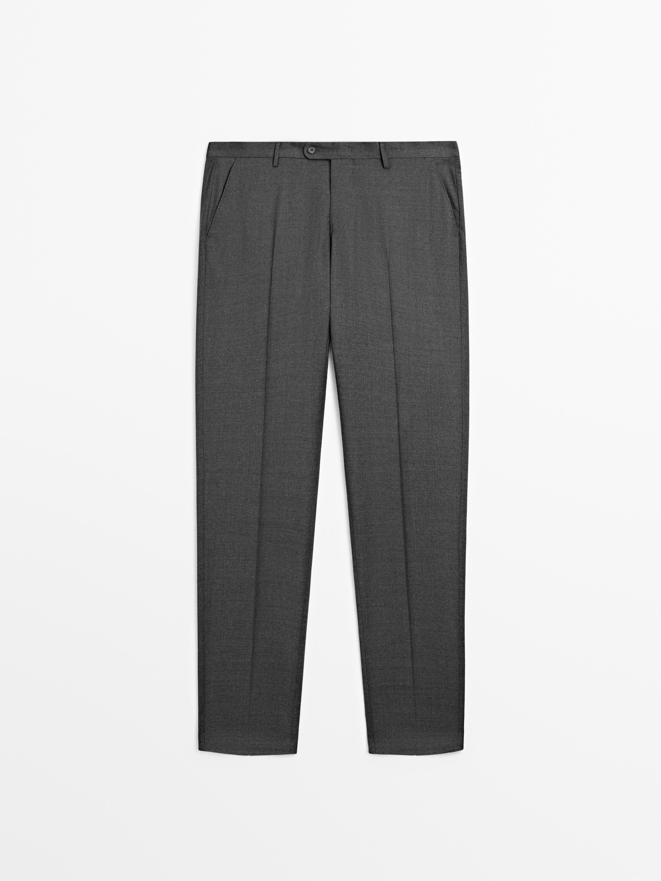 Костюмные брюки из холодной шерсти — Massimo Dutti