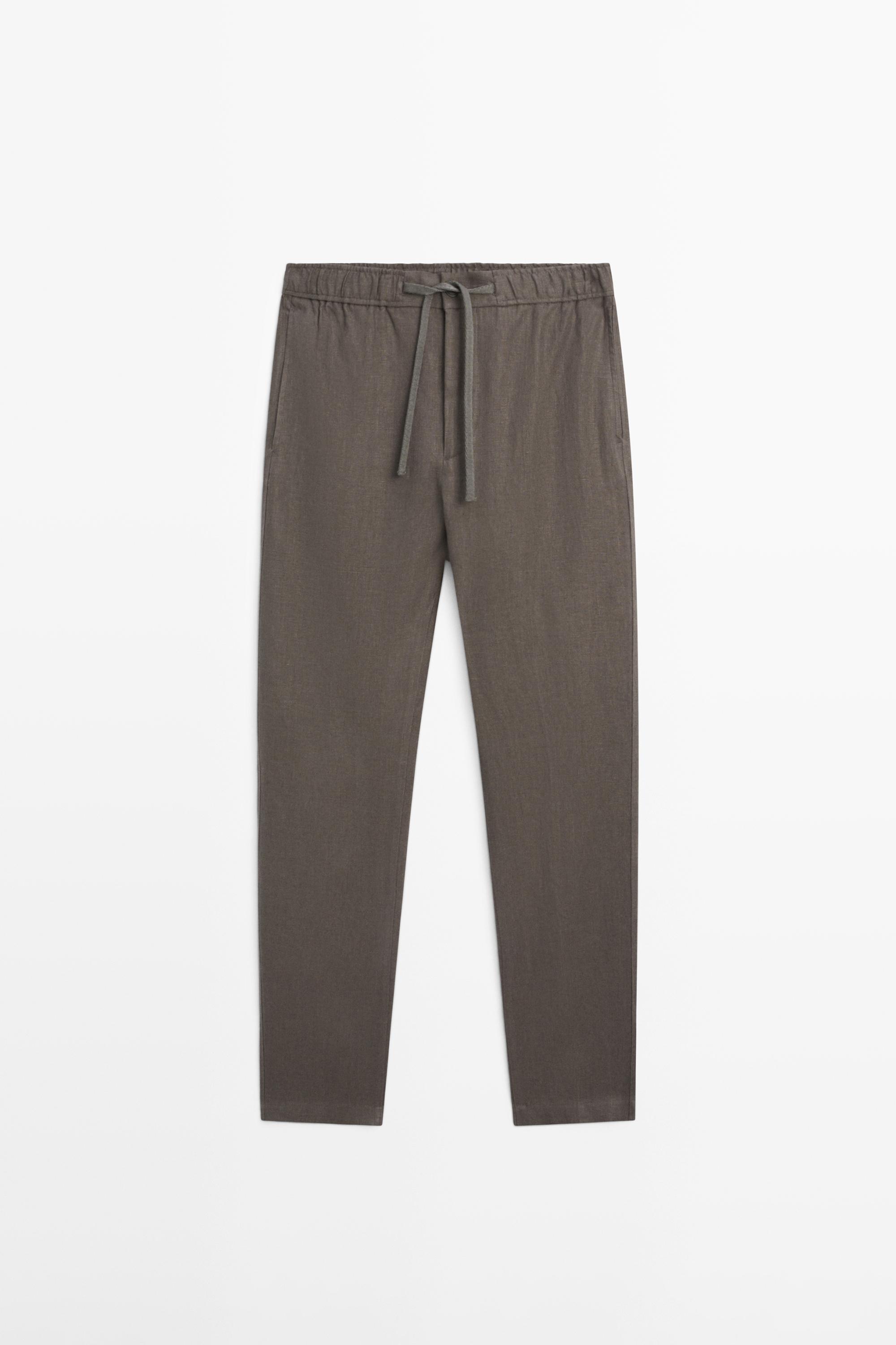 Брюки-джоггеры из льна — Massimo Dutti