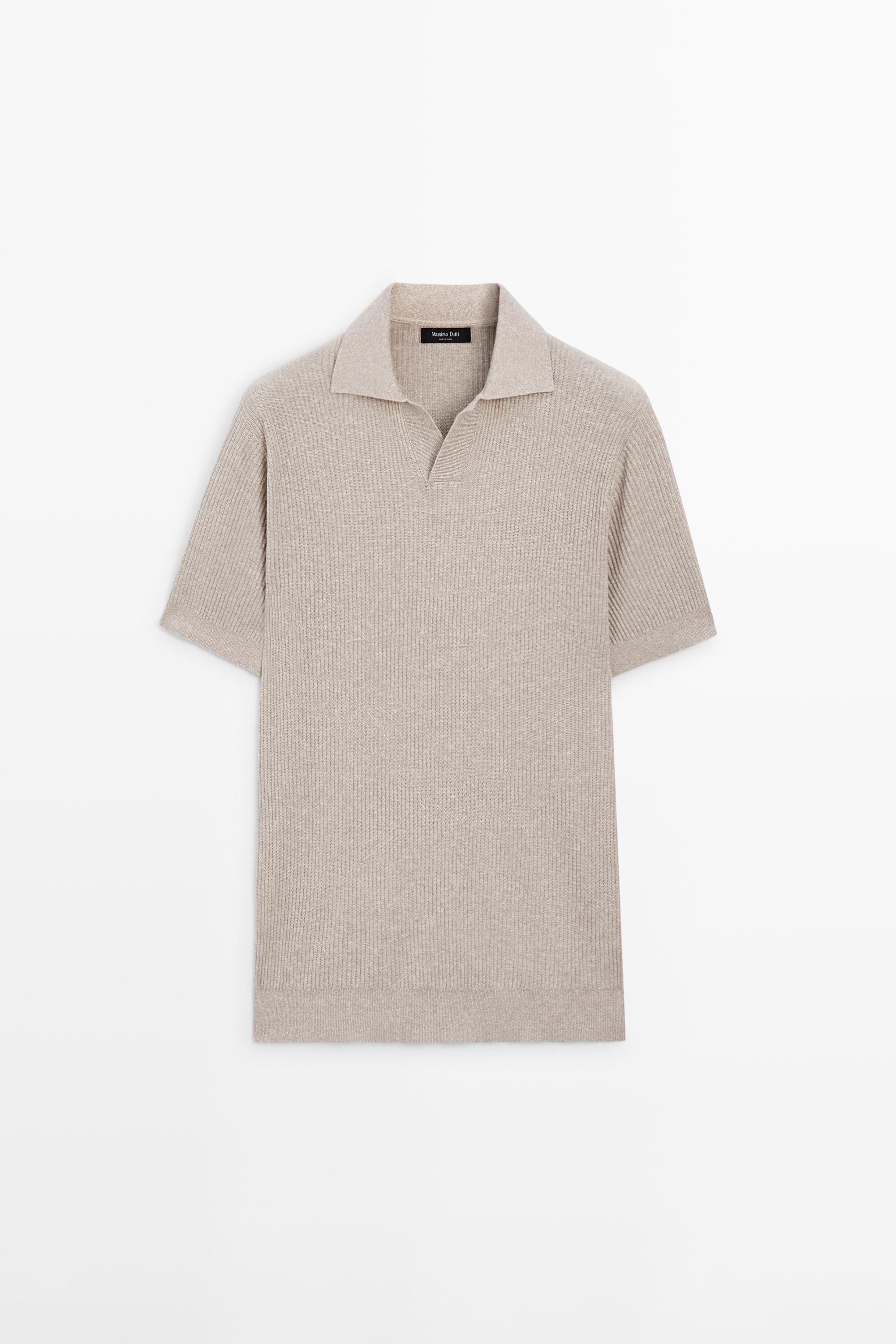 Трикотажное поло из смесового хлопка — Massimo Dutti