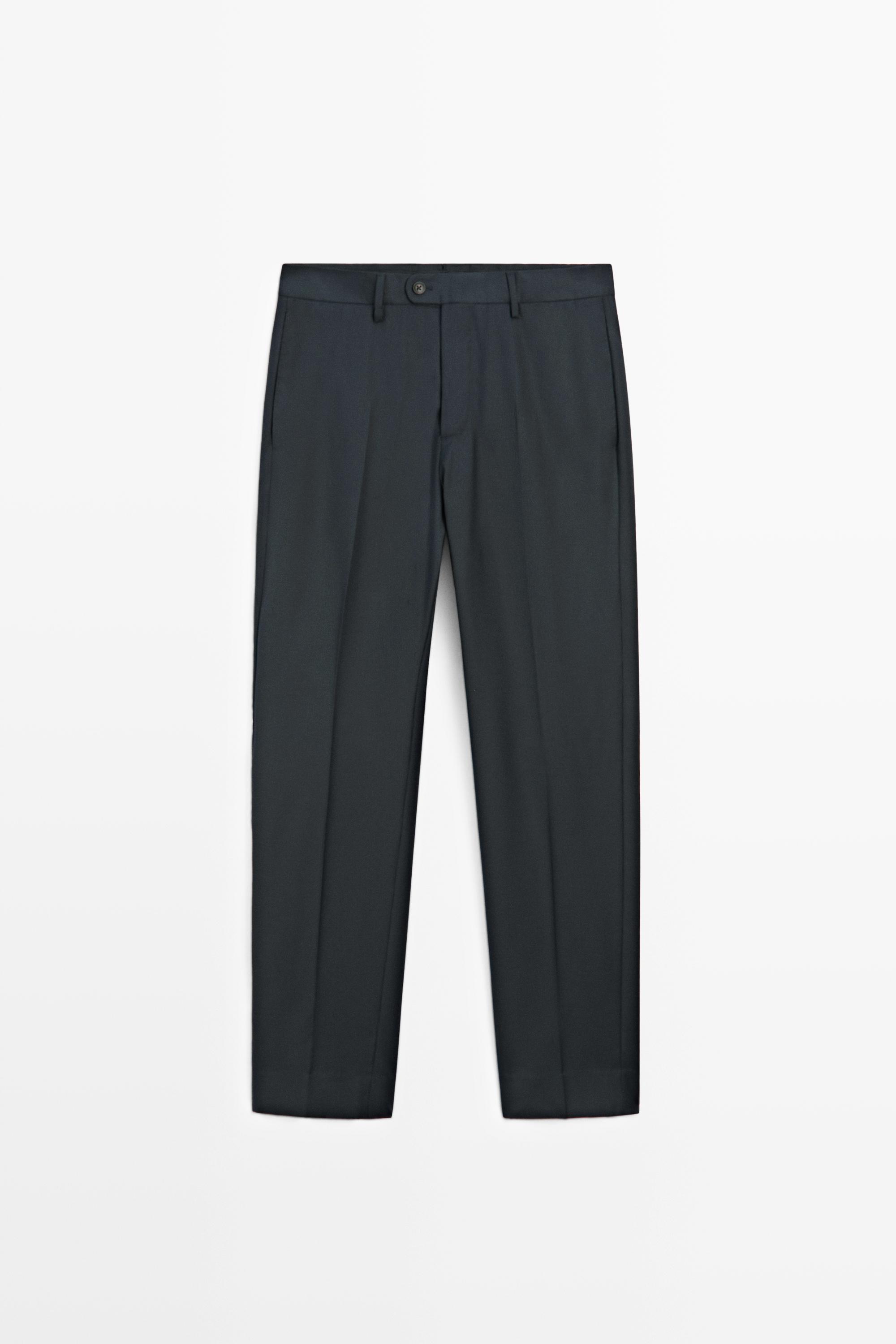 Костюмные брюки в полоску из смесовой шерсти — Massimo Dutti